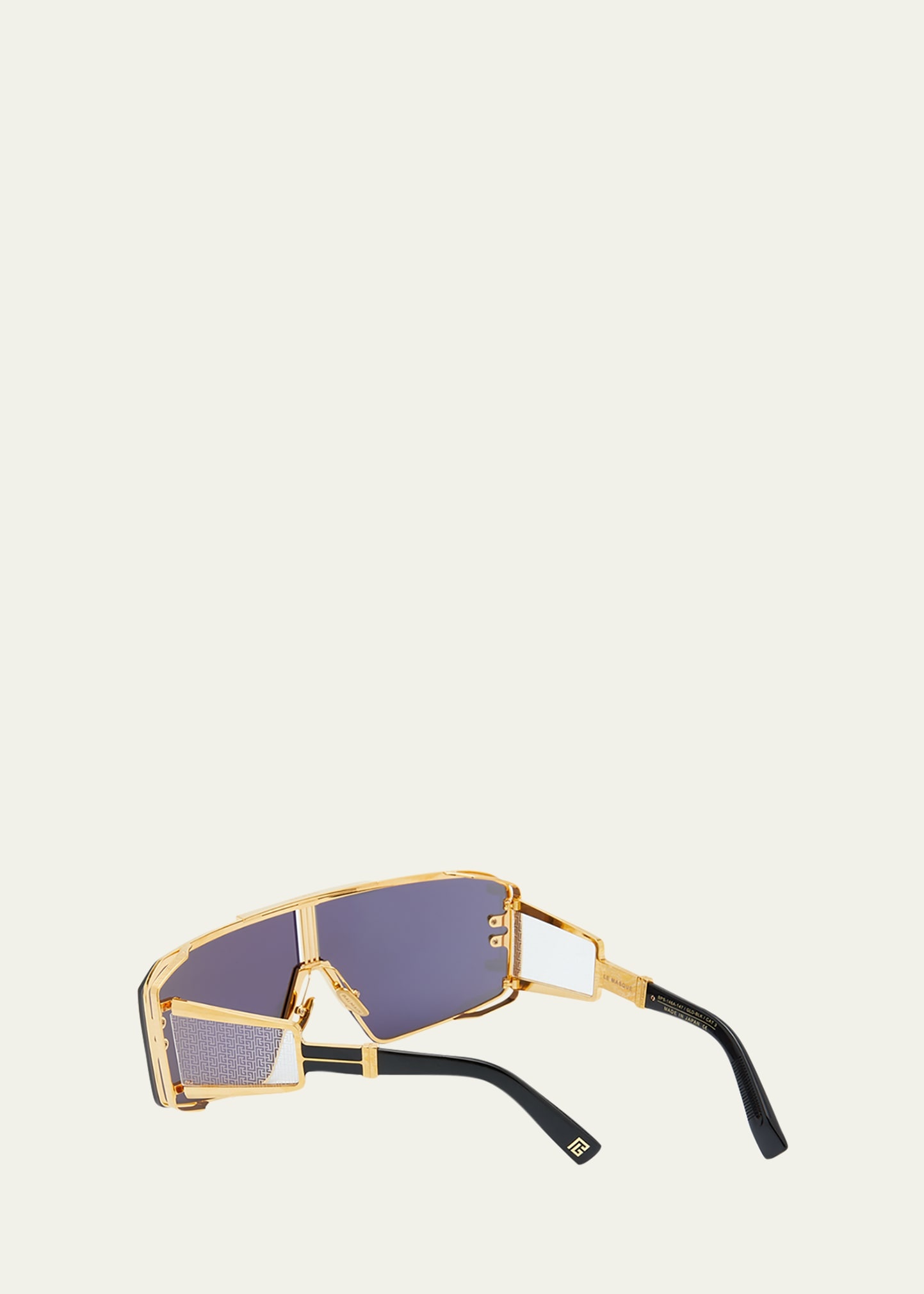 Le Masque Black Titanium & Acetate Shield Sunglasses - 3