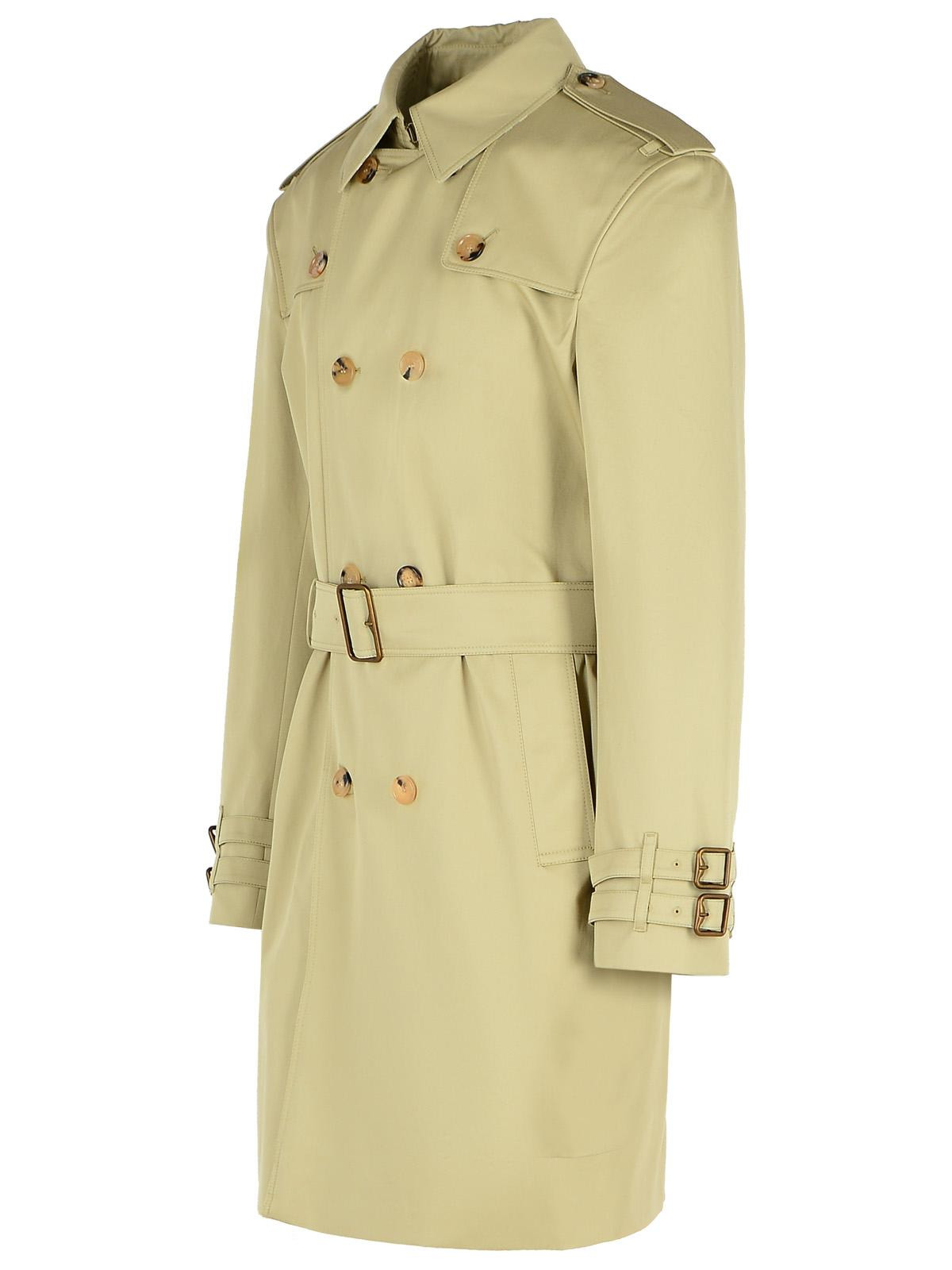 Burberry Green Cotton Trench Coat Men - 2