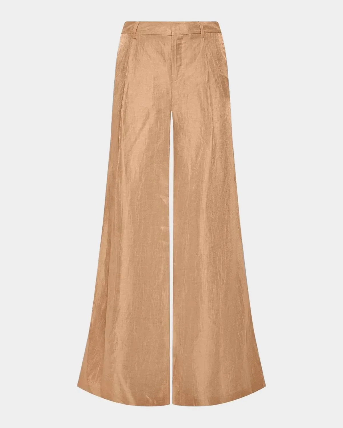 Allanah Crinkled Linen Wide-Leg Pants - 1