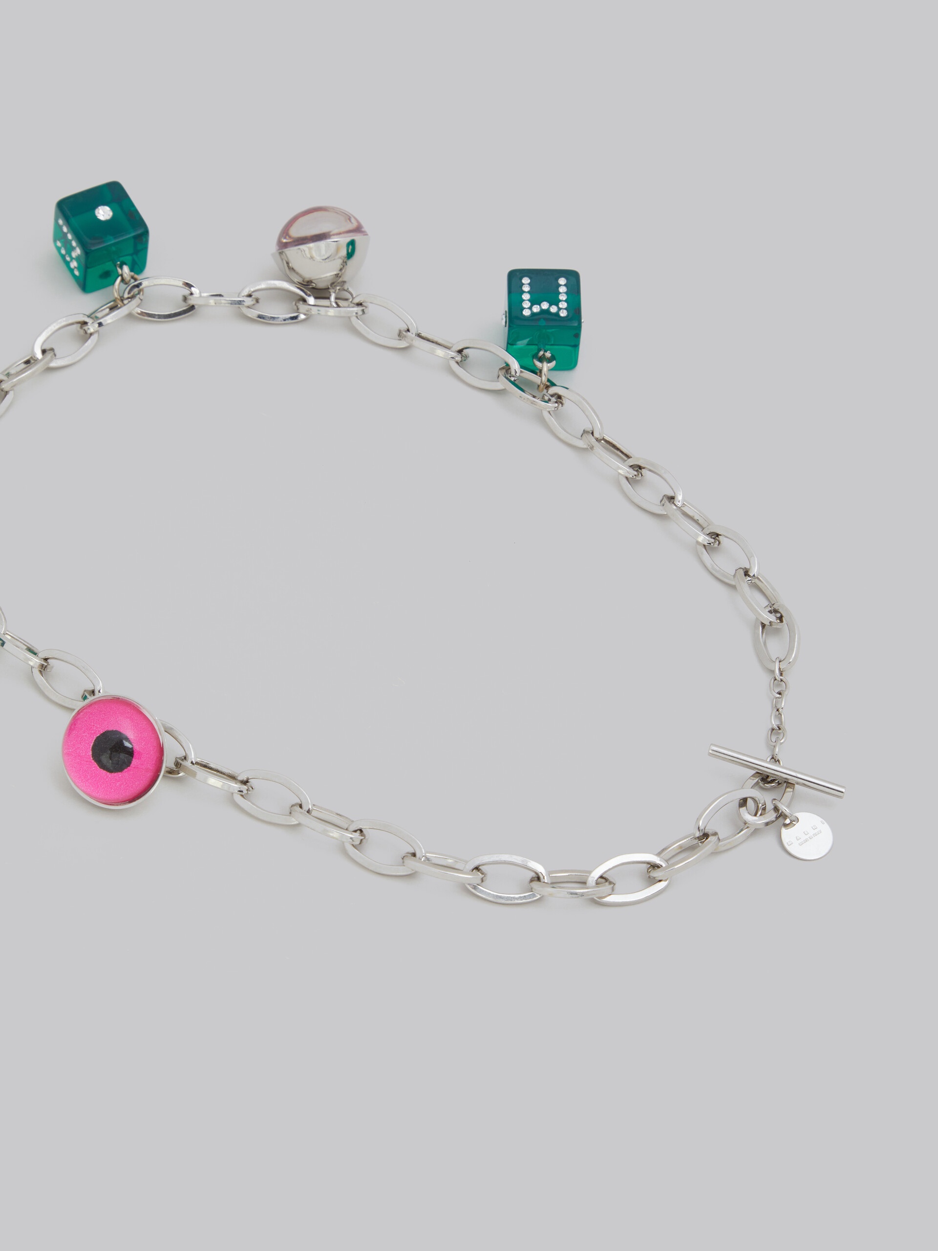 NECKLACE WITH EYE AND DICE CHARMS - 4