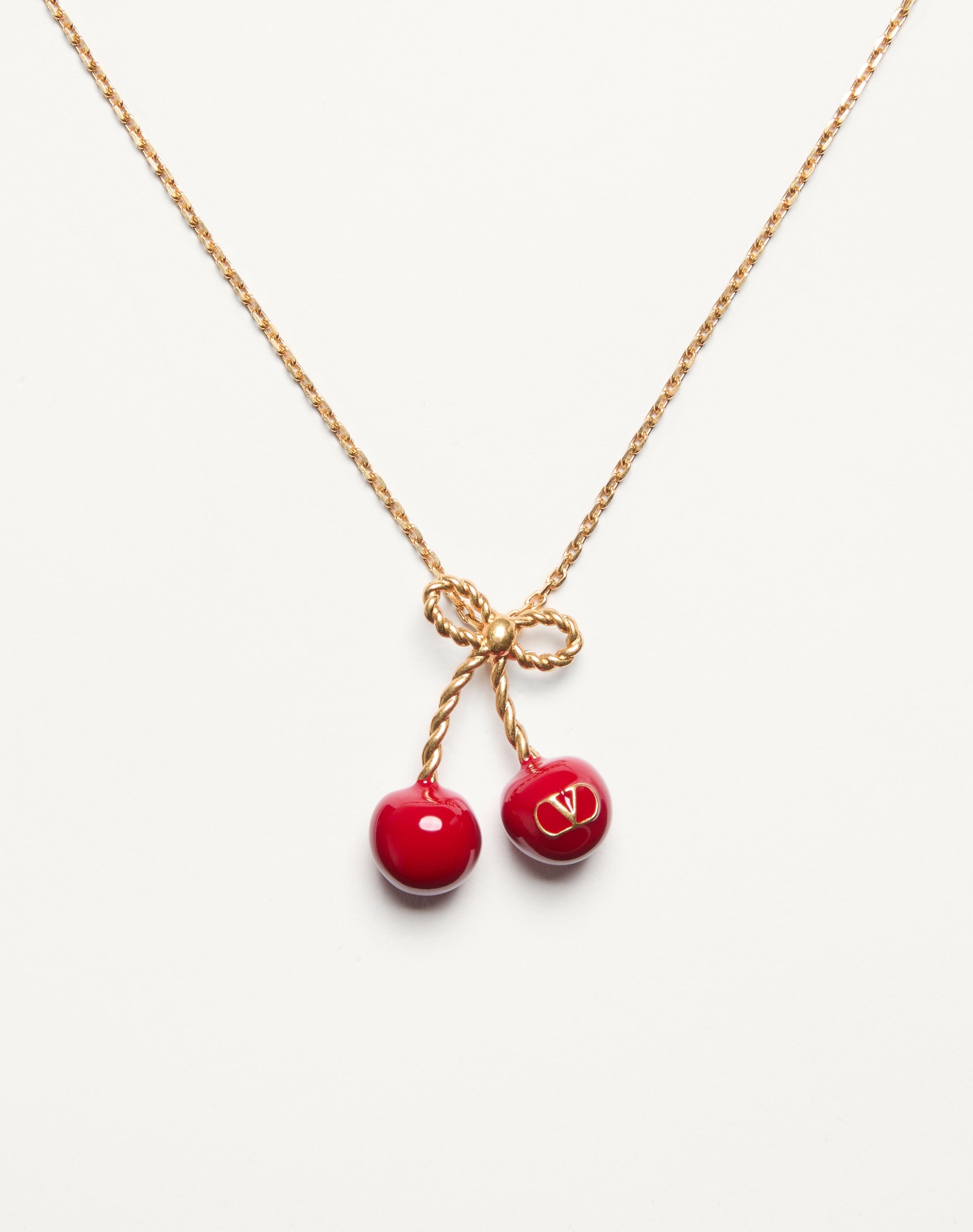 CHEZ VALENTINO METAL AND ENAMEL NECKLACE - 4