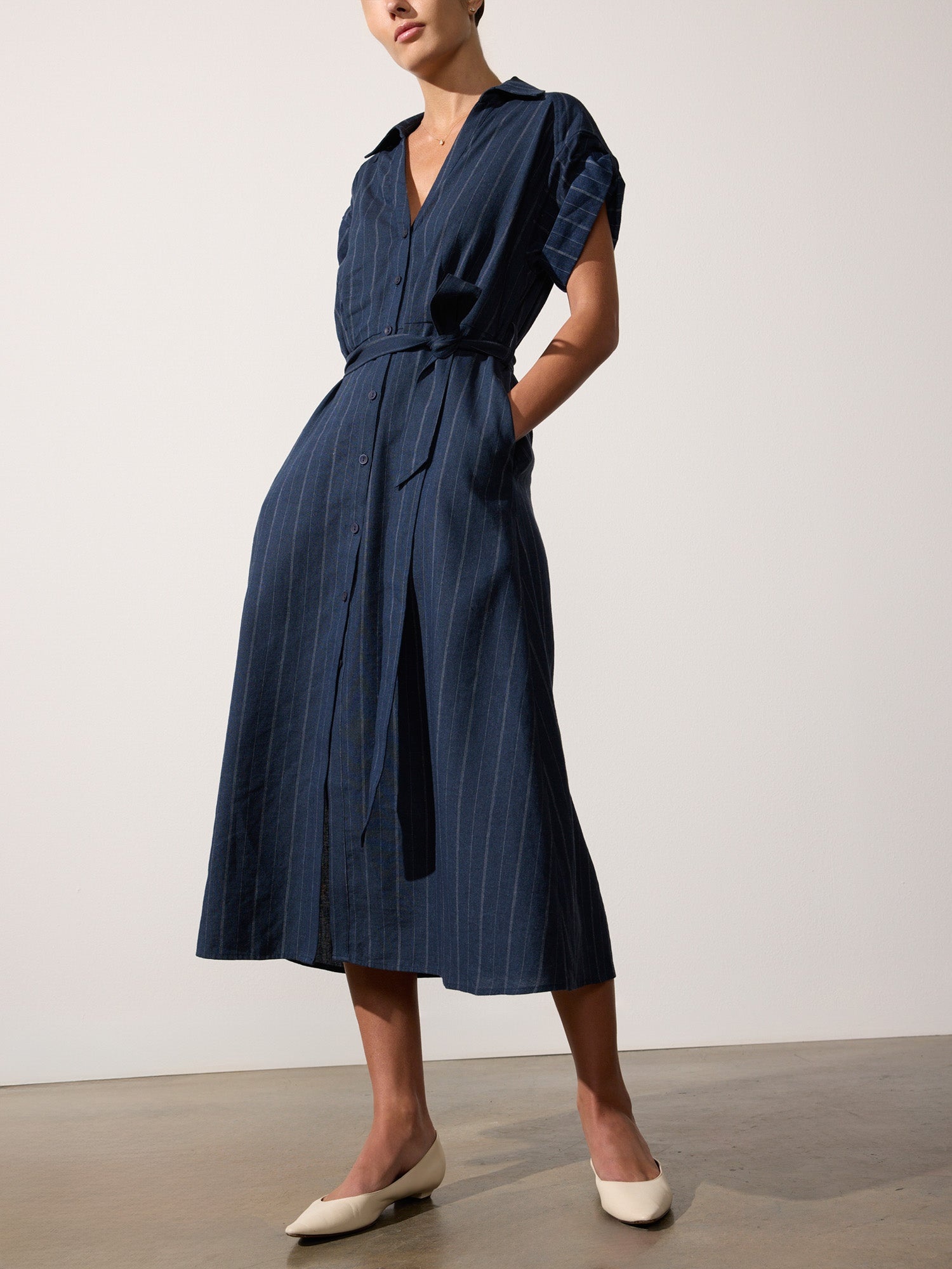 The Fia Belted Stripe Dress - 1