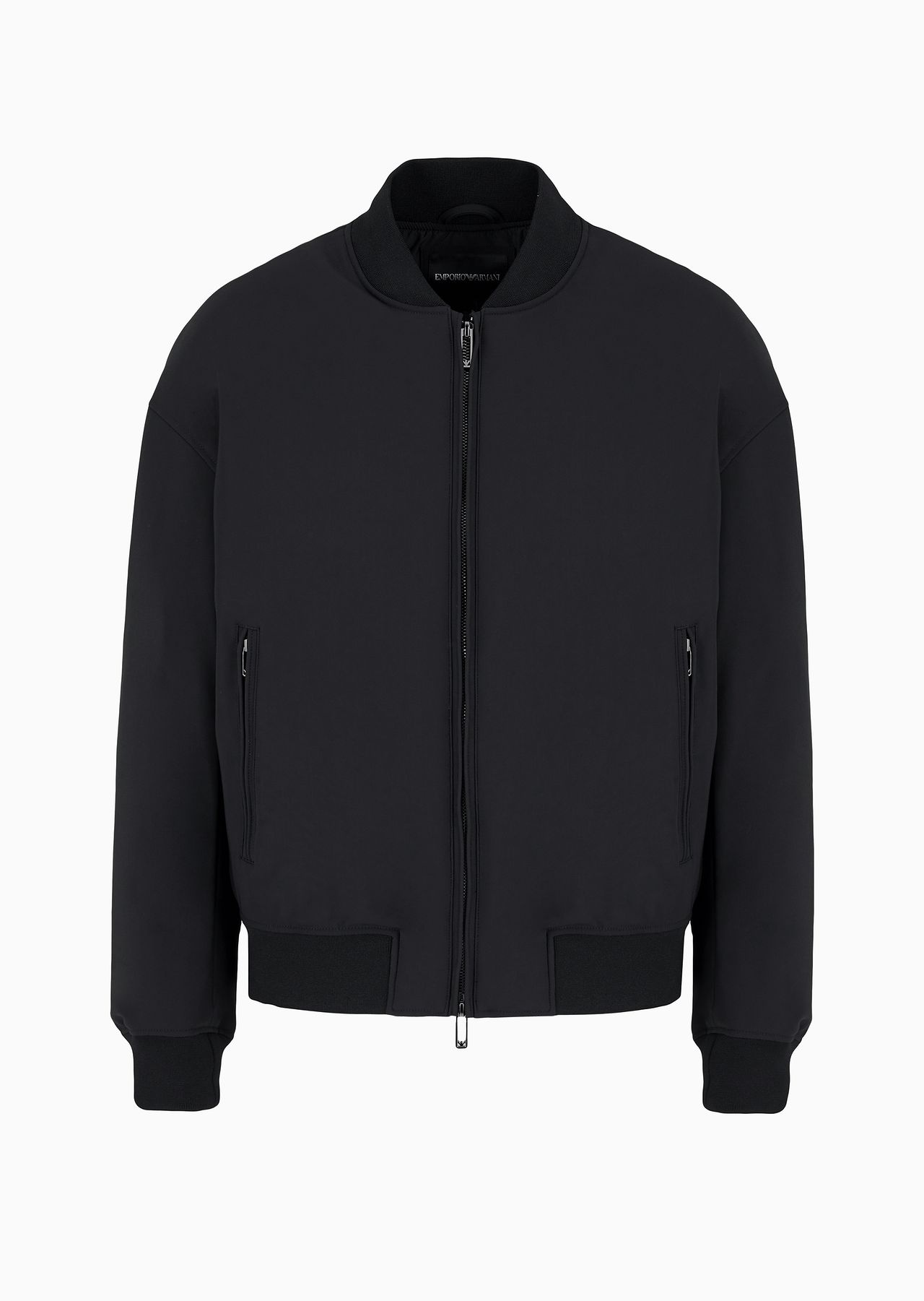 Zipped bomber jacket in technical stretch nylon - 1