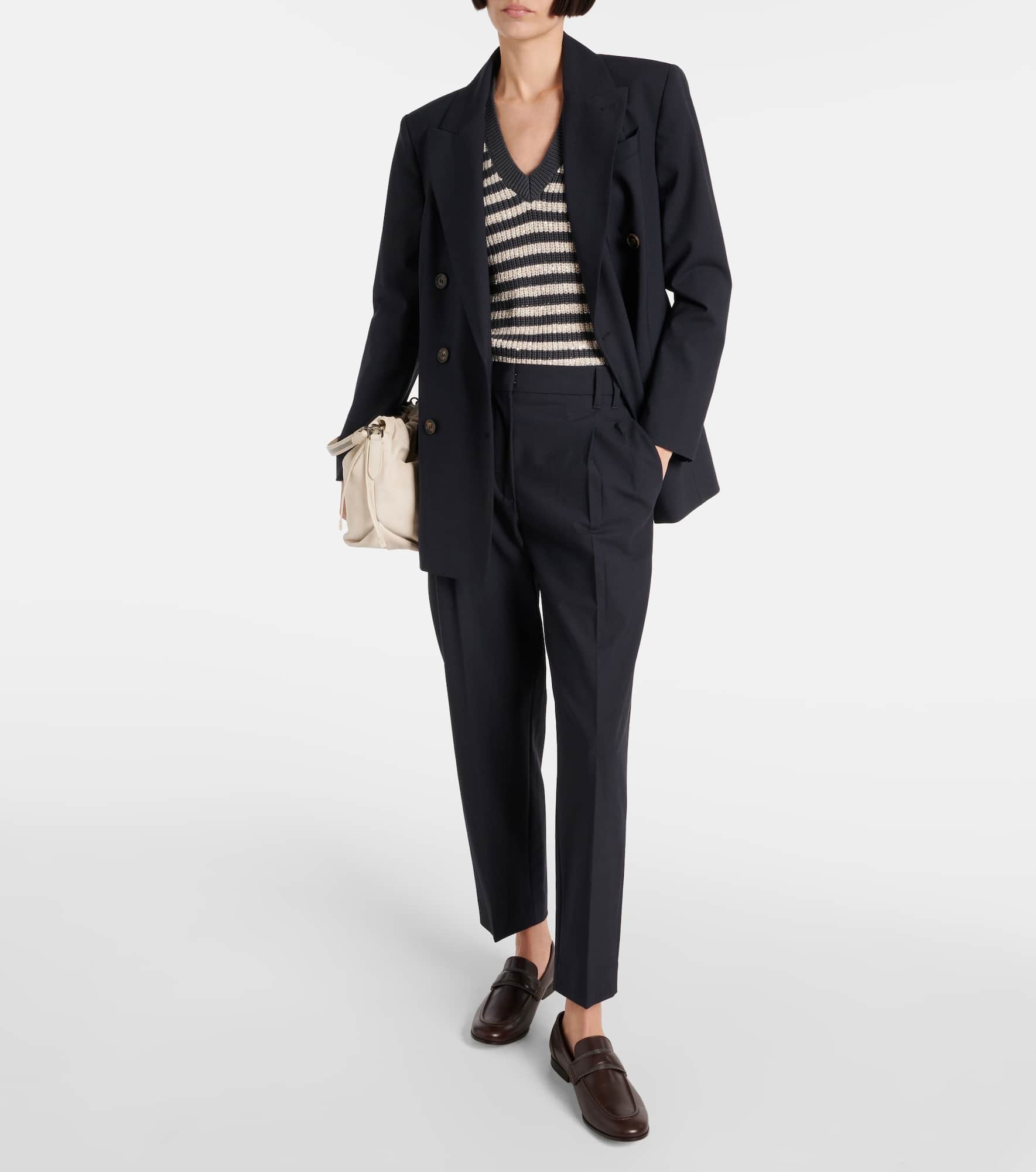 Wool-blend tapered pants - 2