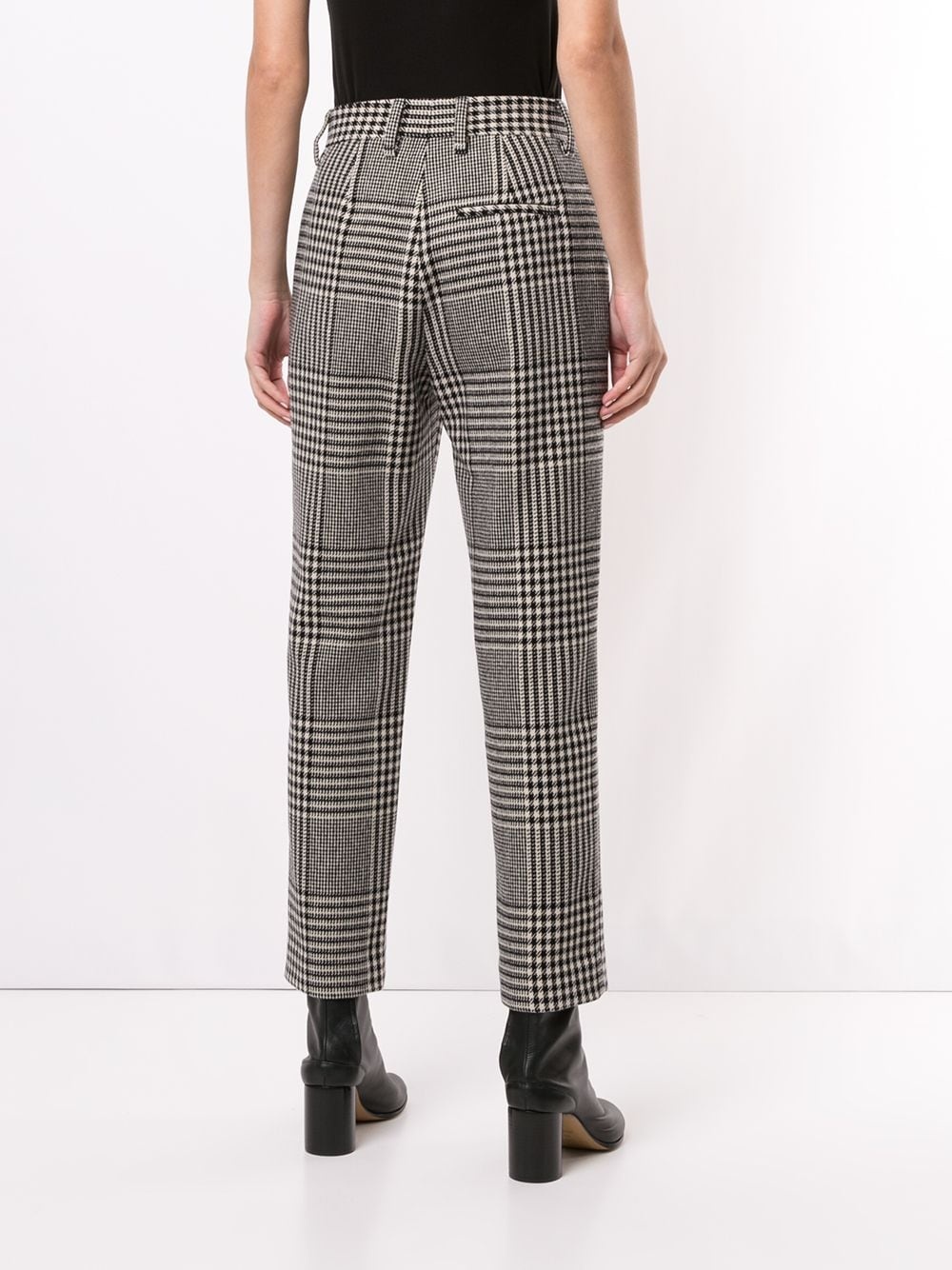 check-pattern tailored trousers - 4