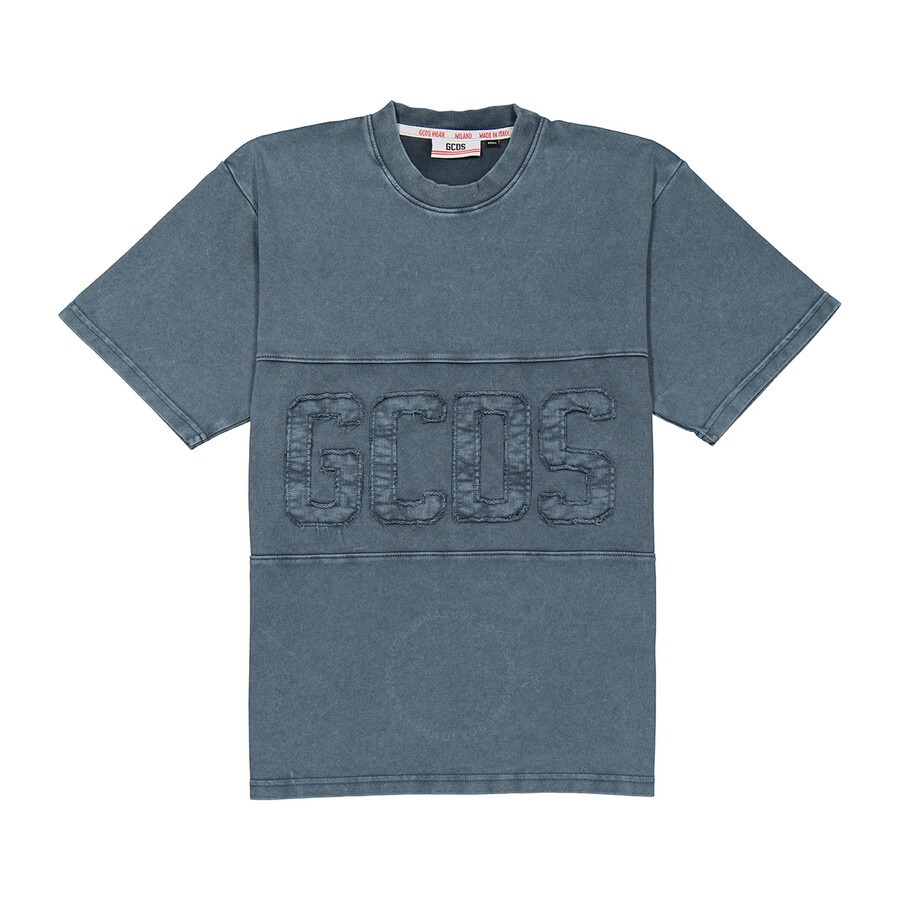 GCDS Men's Overdyed GCDS Logo Band Cotton T-Shirt - 1