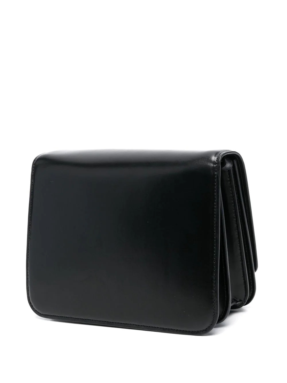 logo-plaque leather shoulder bag - 3