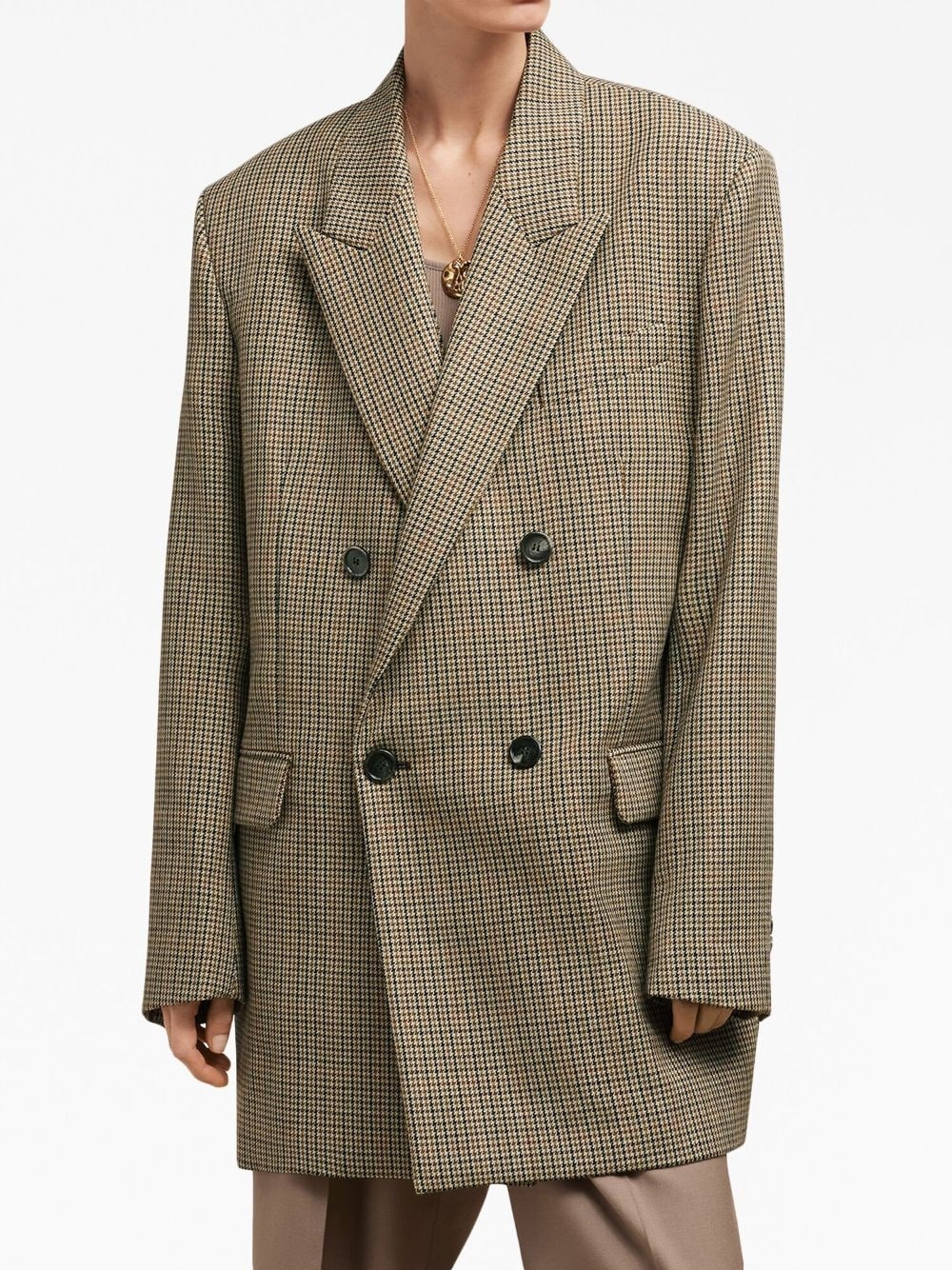 check-print double-breasted blazer - 5
