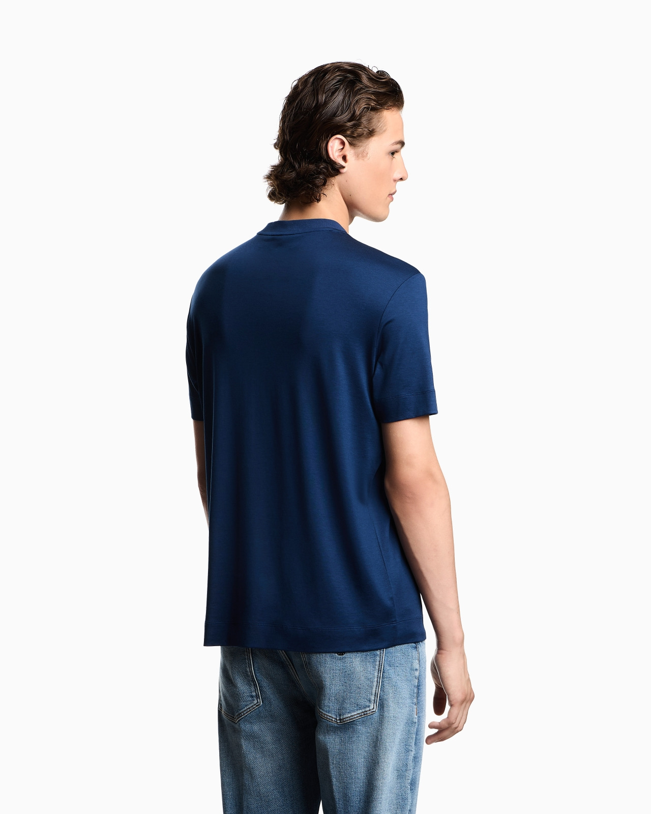 LYOCELL BLEND JERSEY T-SHIRT WITH POCKET AND 3D-EFFECT LOGO - 3