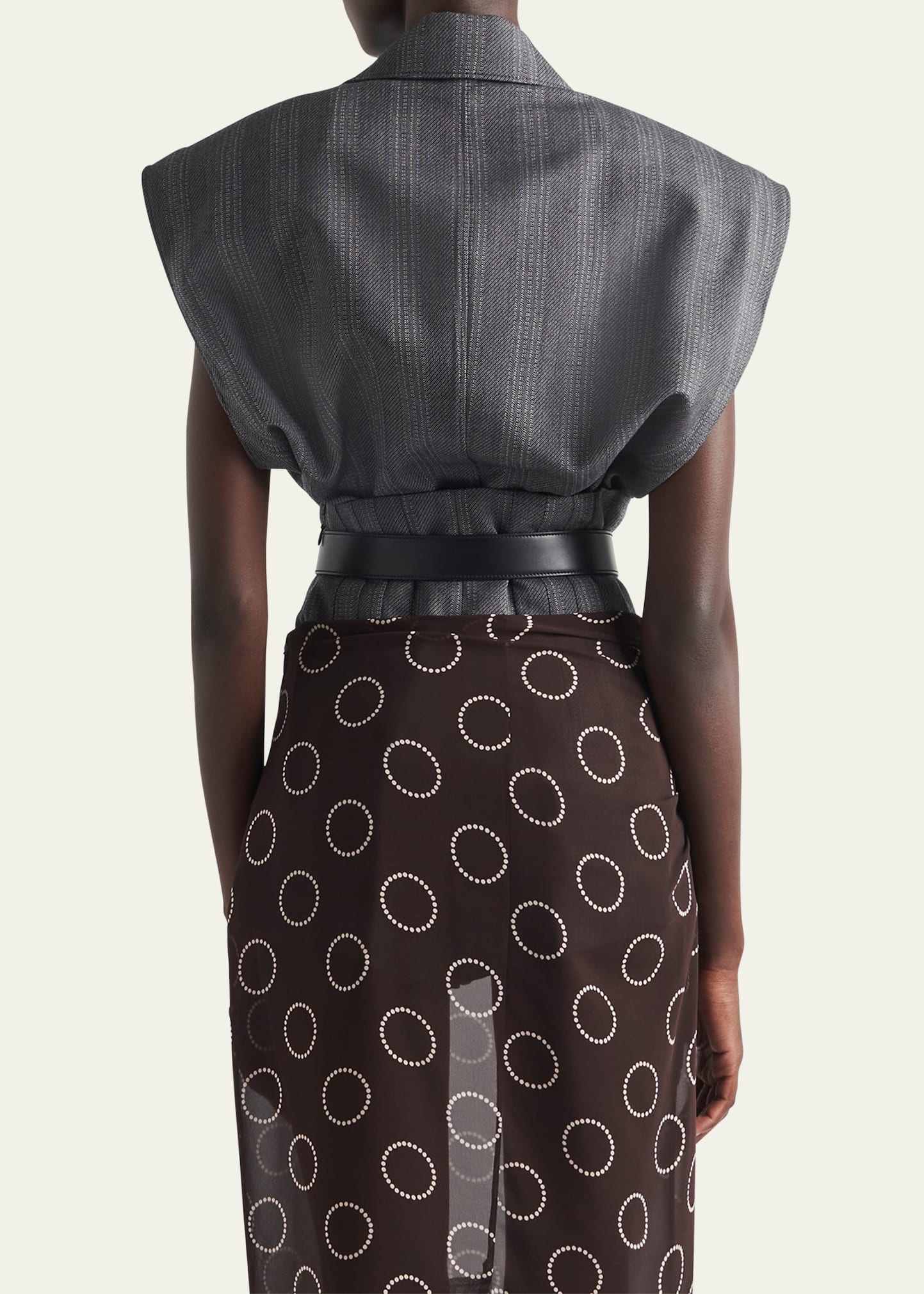 Single-Breasted Pinstripe Wool Vest - 3