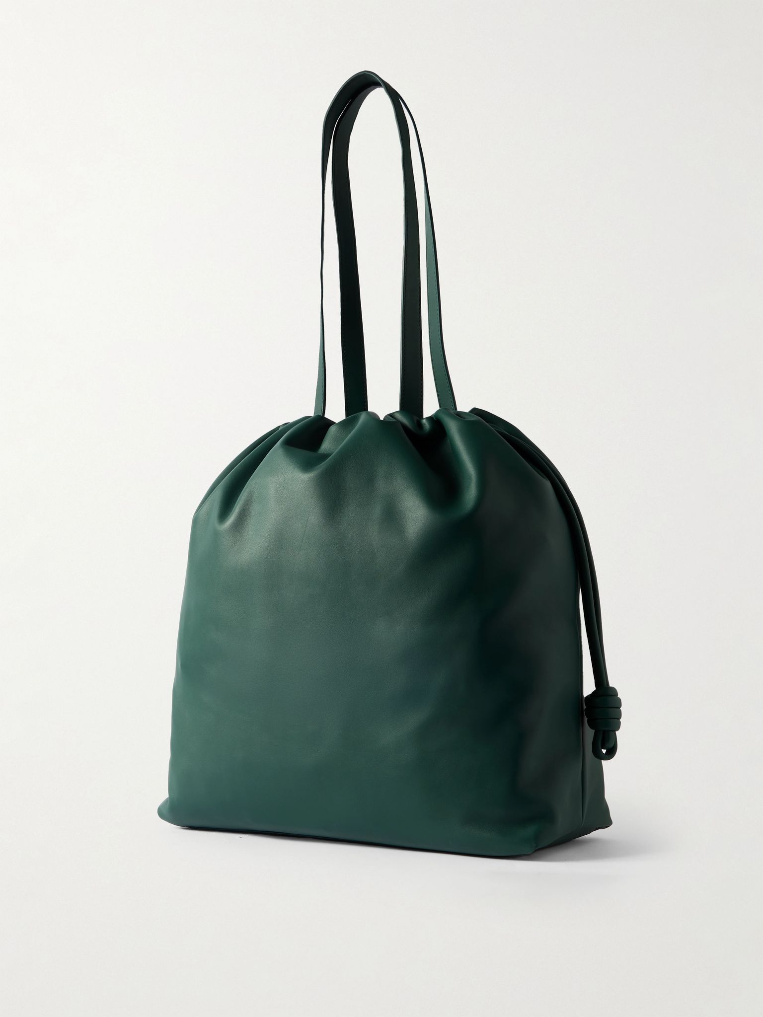 Flamenco Logo-Print Leather Tote Bag Green - 3