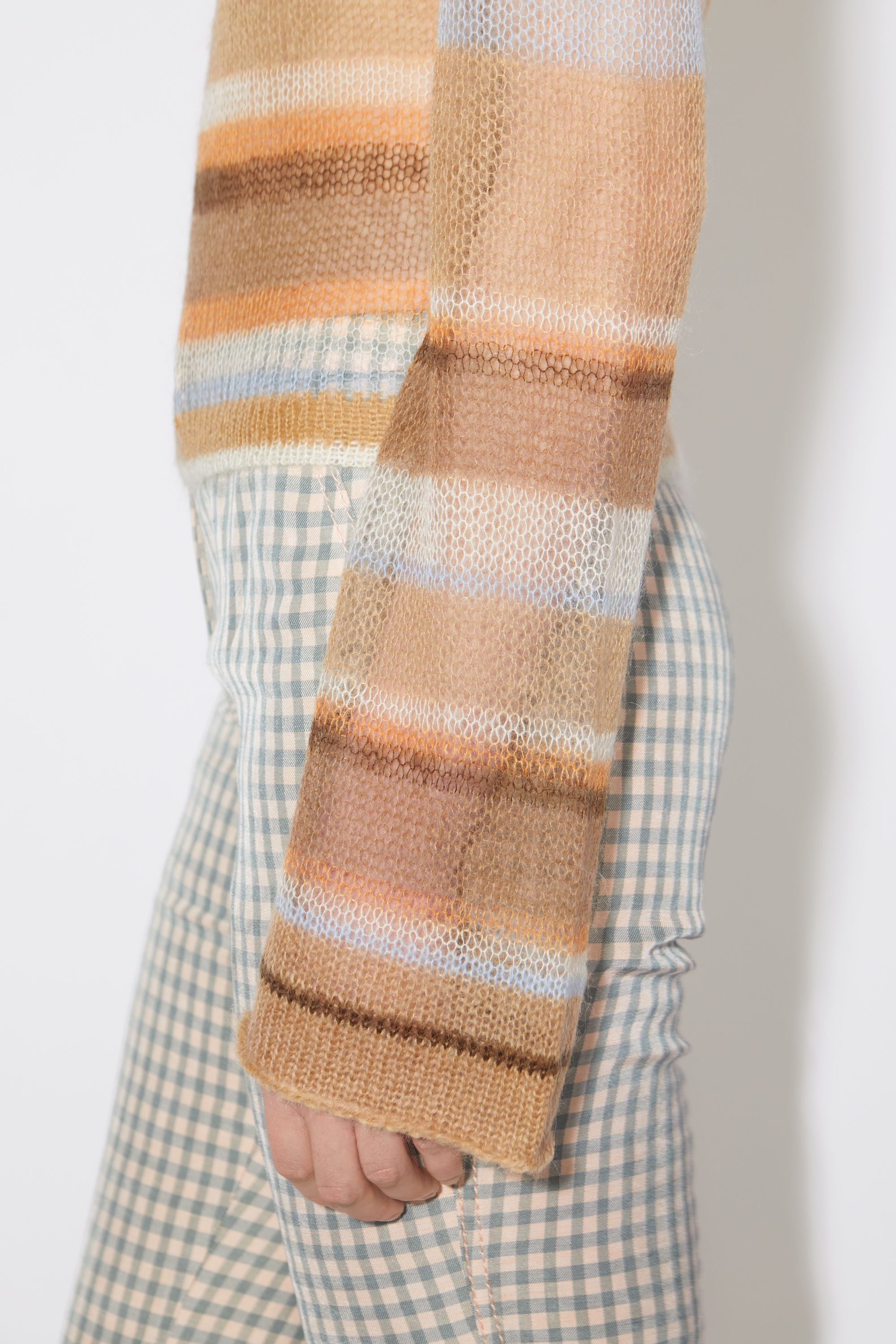 Mohair stripe jumper - Brown/multi - 4