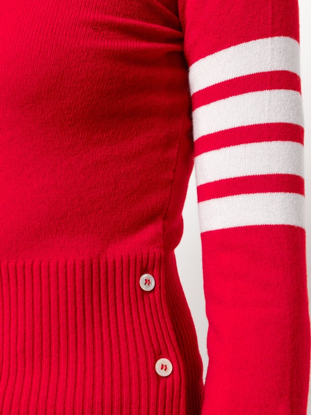 Classic crew neck Pullover Cashmere with 4-Bar Sleeve Stripe - 5