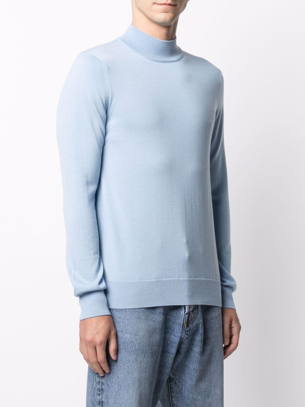 mock neck ribbed-knit jumper - 3