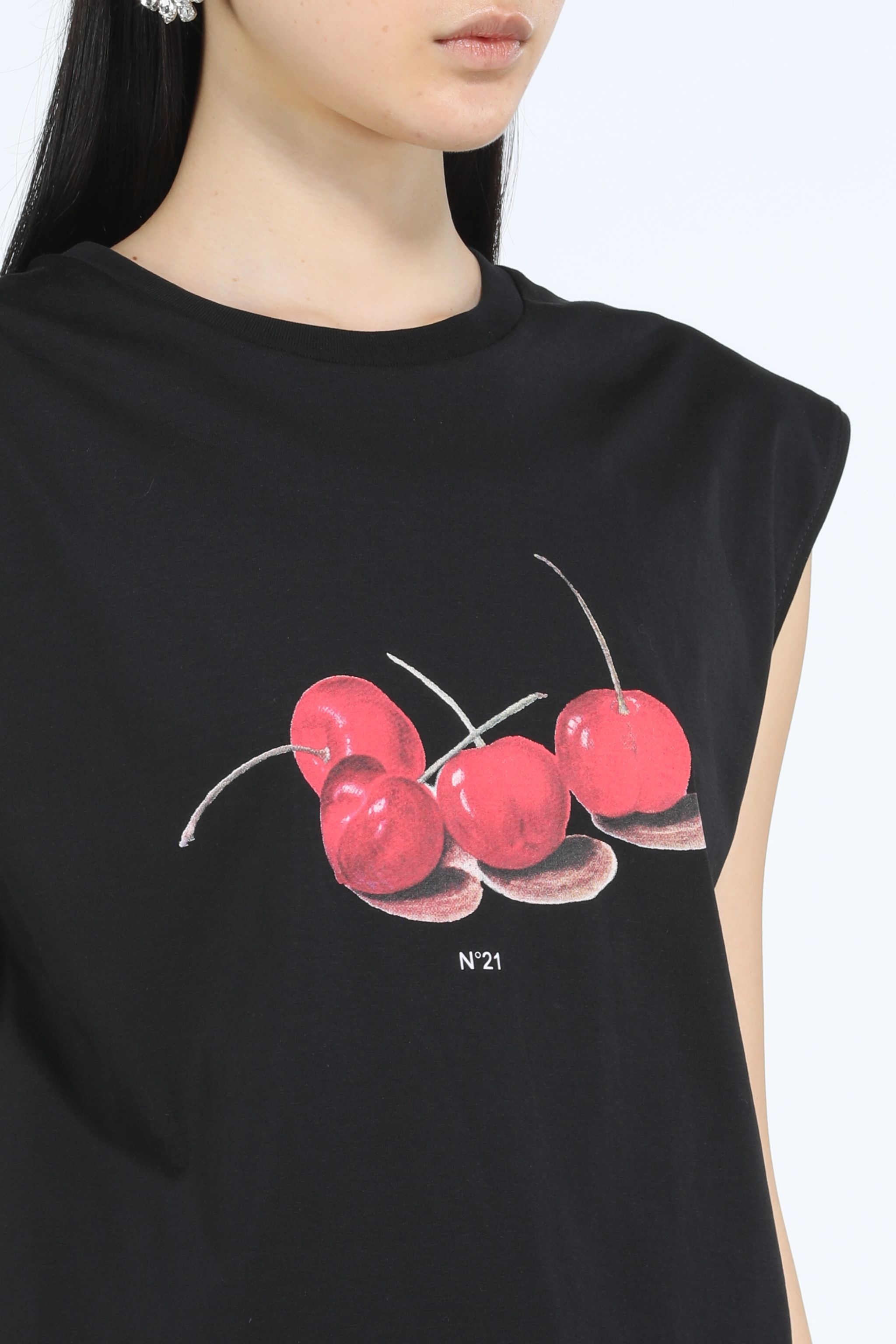 CHERRY-PRINT COTTON JERSEY T-SHIRT - 5