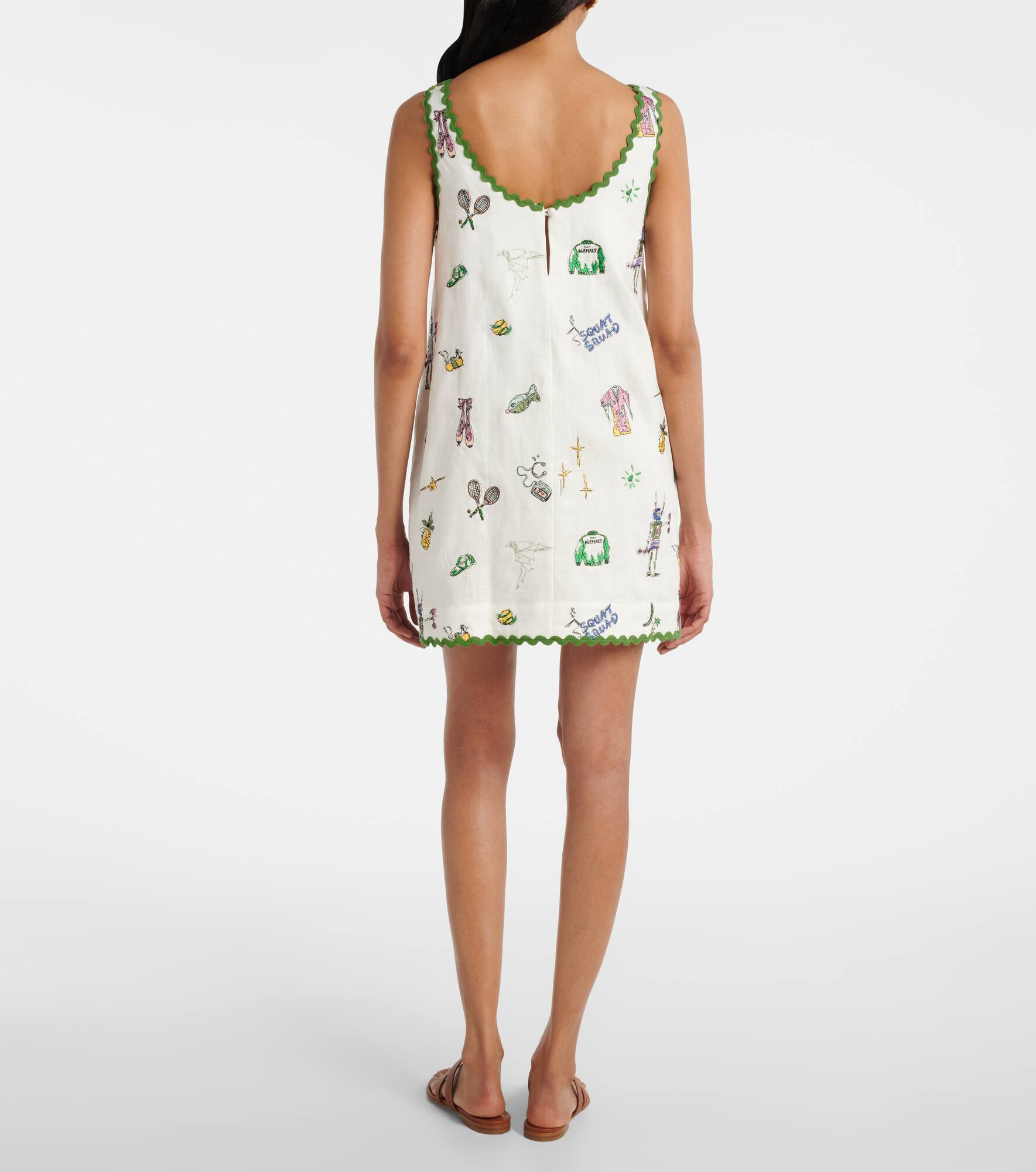 Play embroidered linen minidress - 3