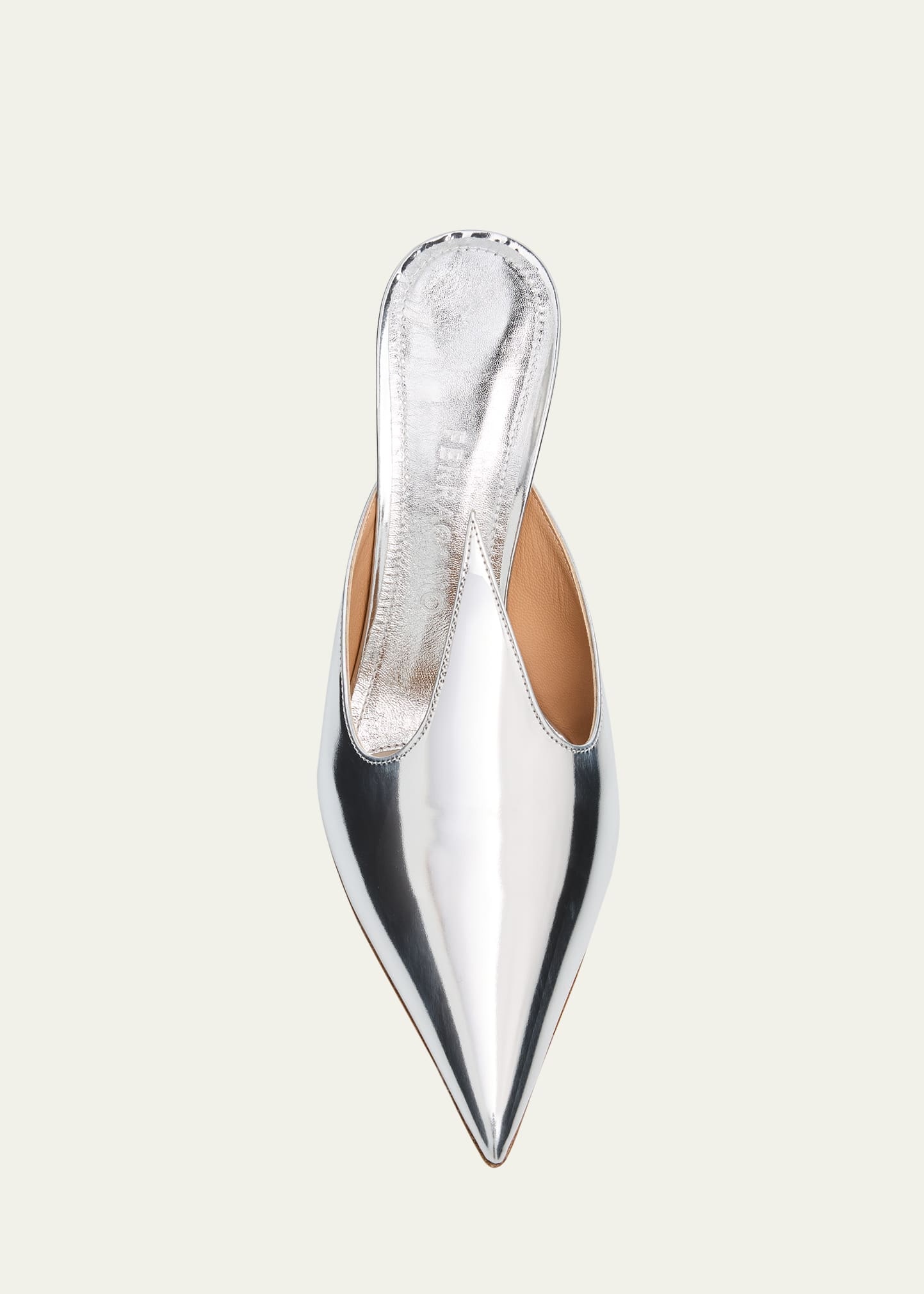 Avril Metallic Leather Mule Pumps - 5