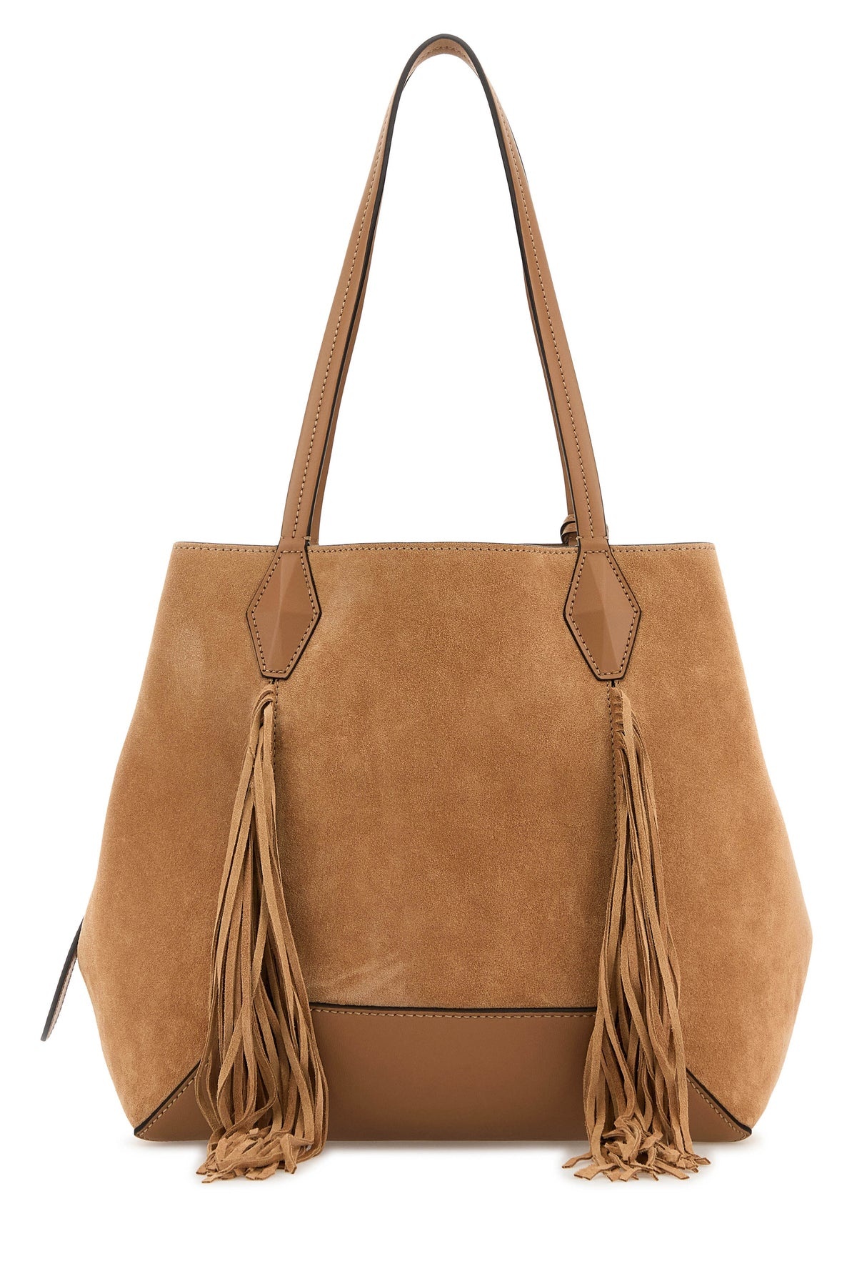 Camel suede Diamond shopping bag - 3