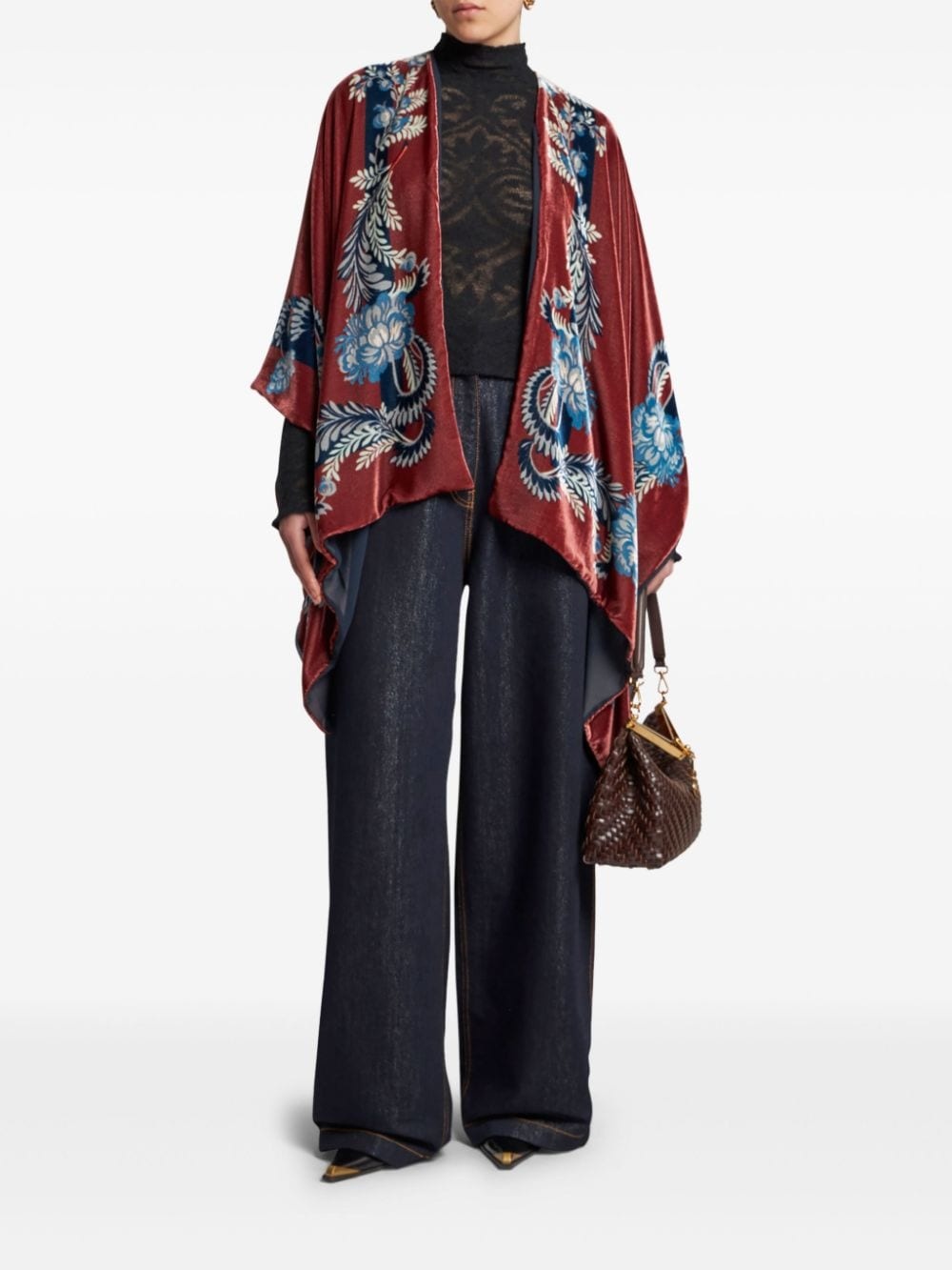 Etro paisley-print velvet cape | REVERSIBLE