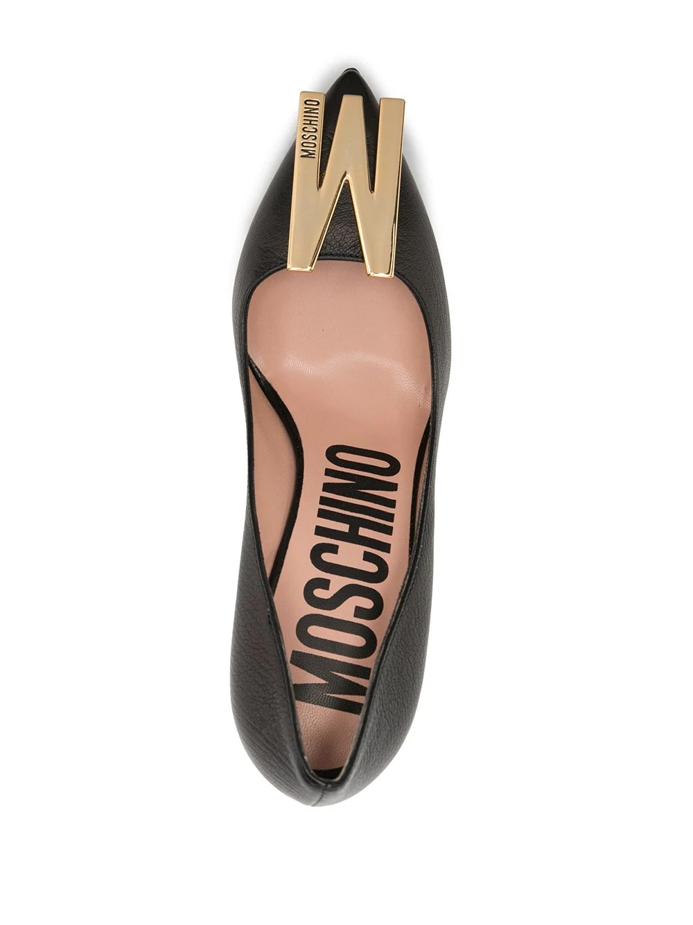 logo plaque leather pumps - 4