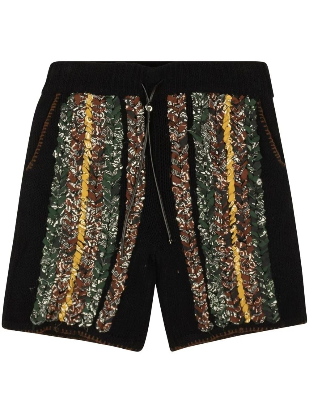 bandana-print braided shorts - 1
