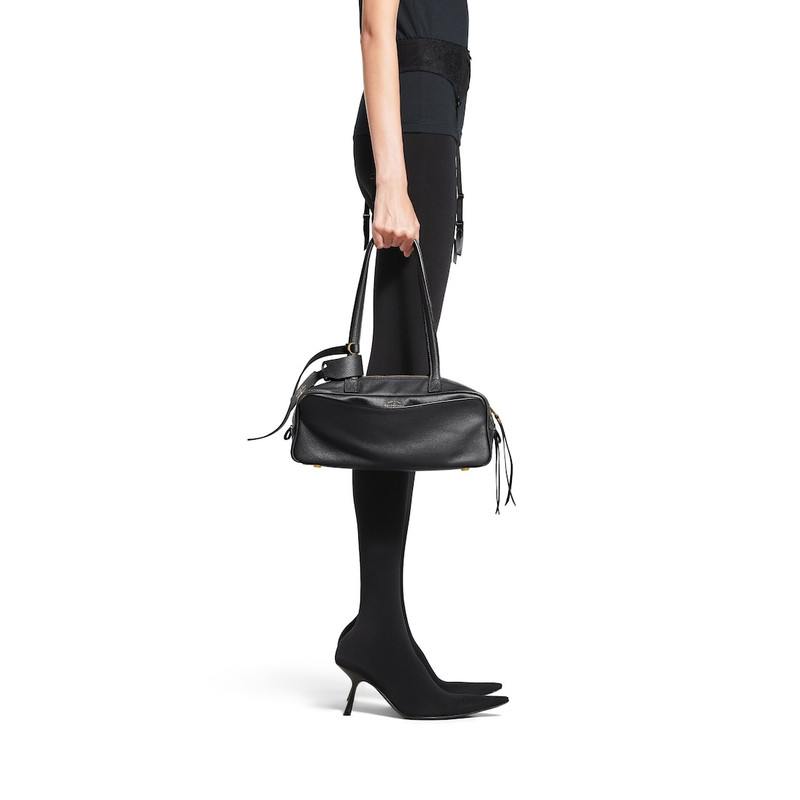 BALENCIAGA Women's Carrie Small Bowling Bag in Black outlook
