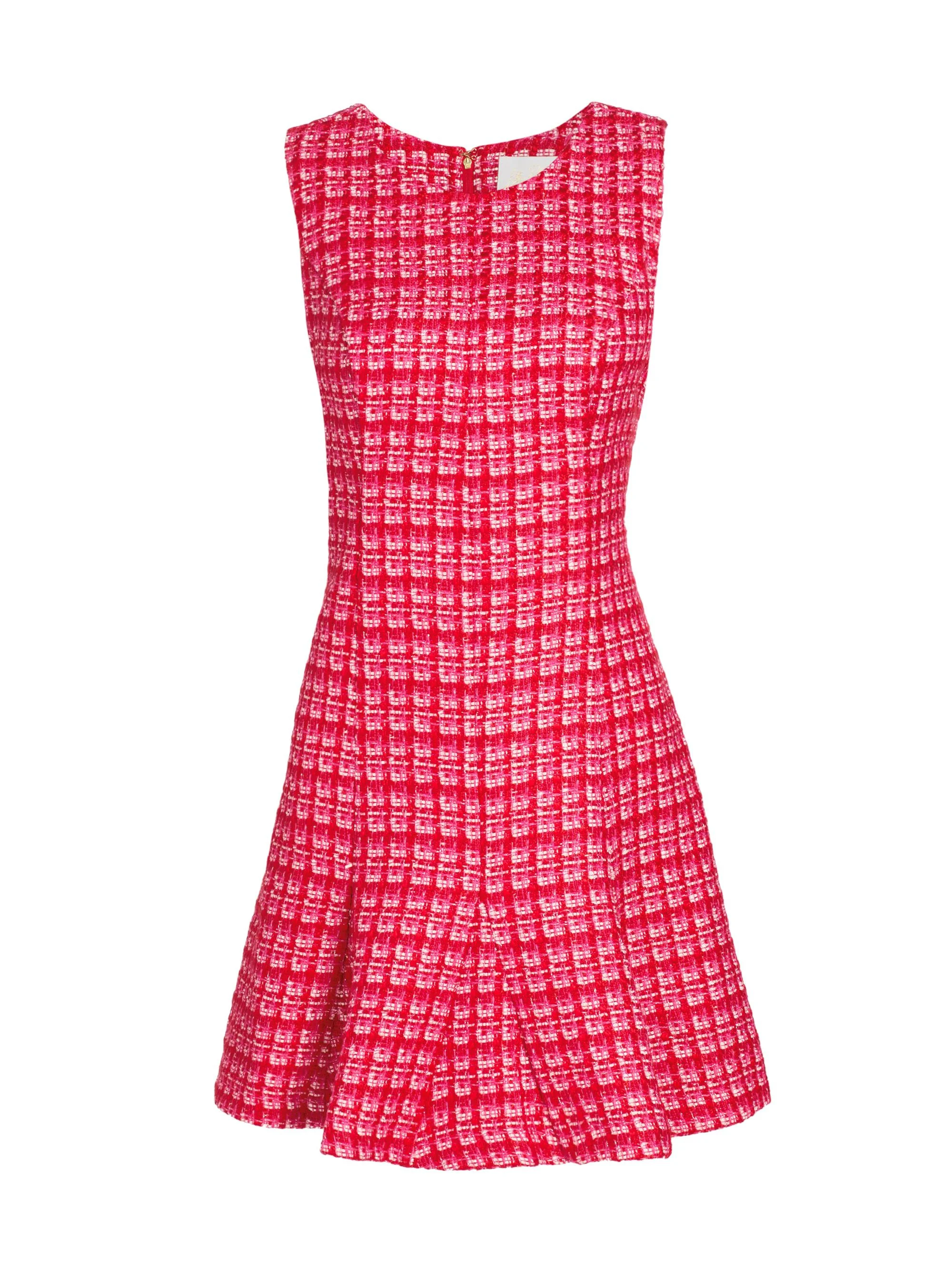 Women's Enya Bouclé Grid Minidress - Cranberry Red Fiesta Boucle - 1