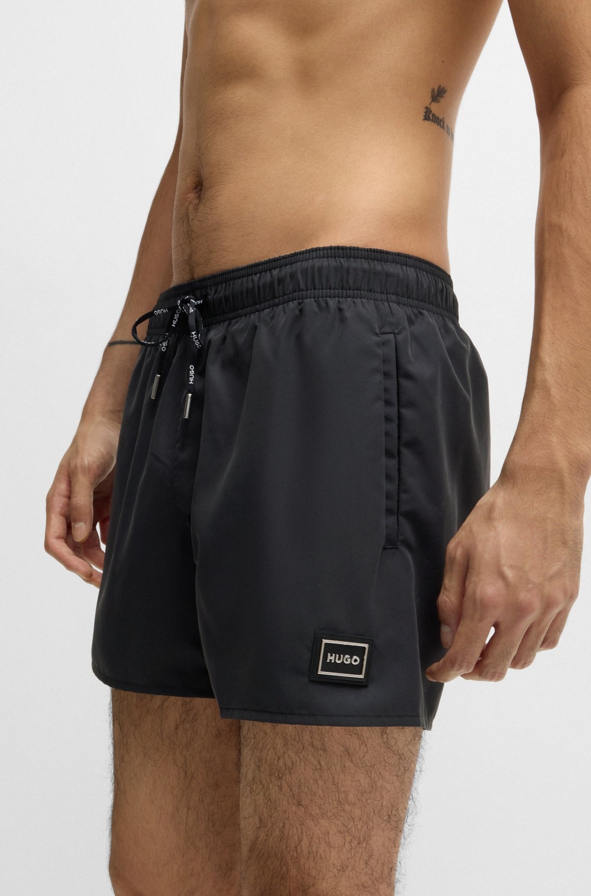 FULLY LINED SWIM SHORTS WITH LOGO DETAIL - 3