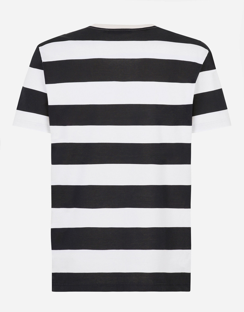 Dolce & Gabbana Striped Marina-print T-shirt with DG embroidery outlook