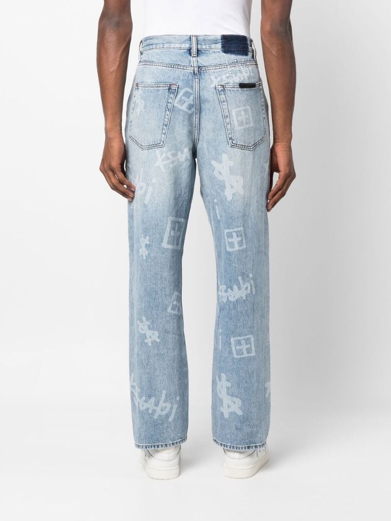 graphic-print straight-leg jeans - 4