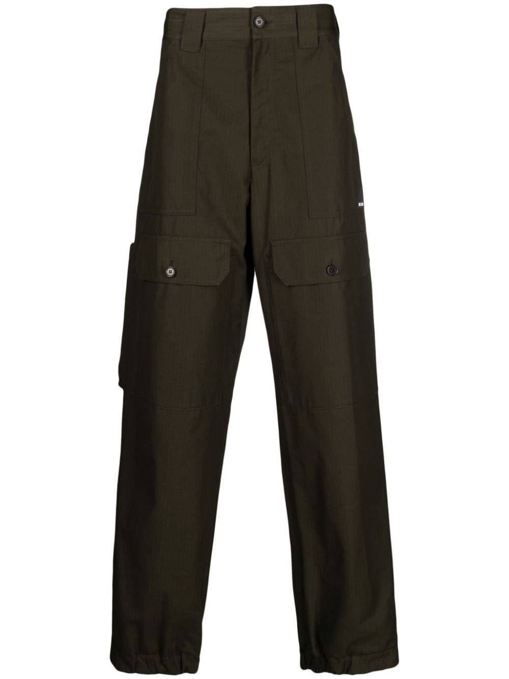 cargo-pocket ripstop tapered trousers - 1