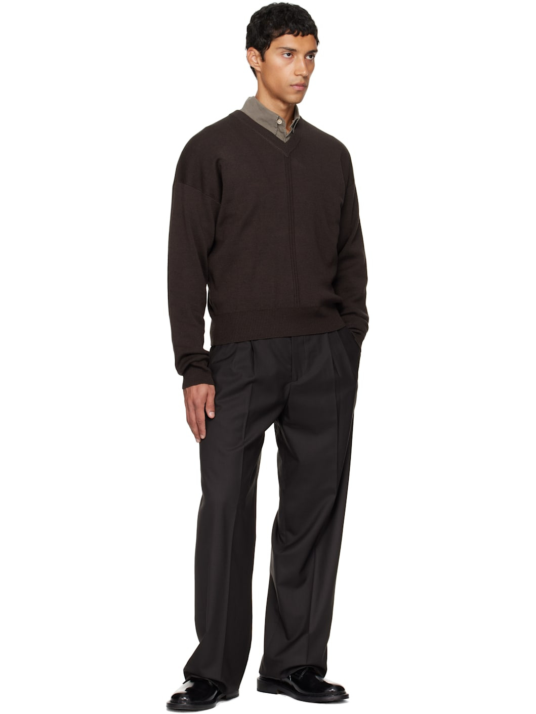 Brown Classic Trousers - 5