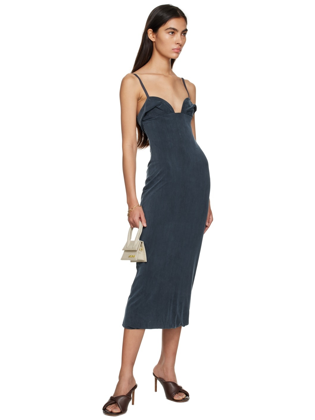 Navy Le Raphia 'La Robe Praia' Midi Dress - 4