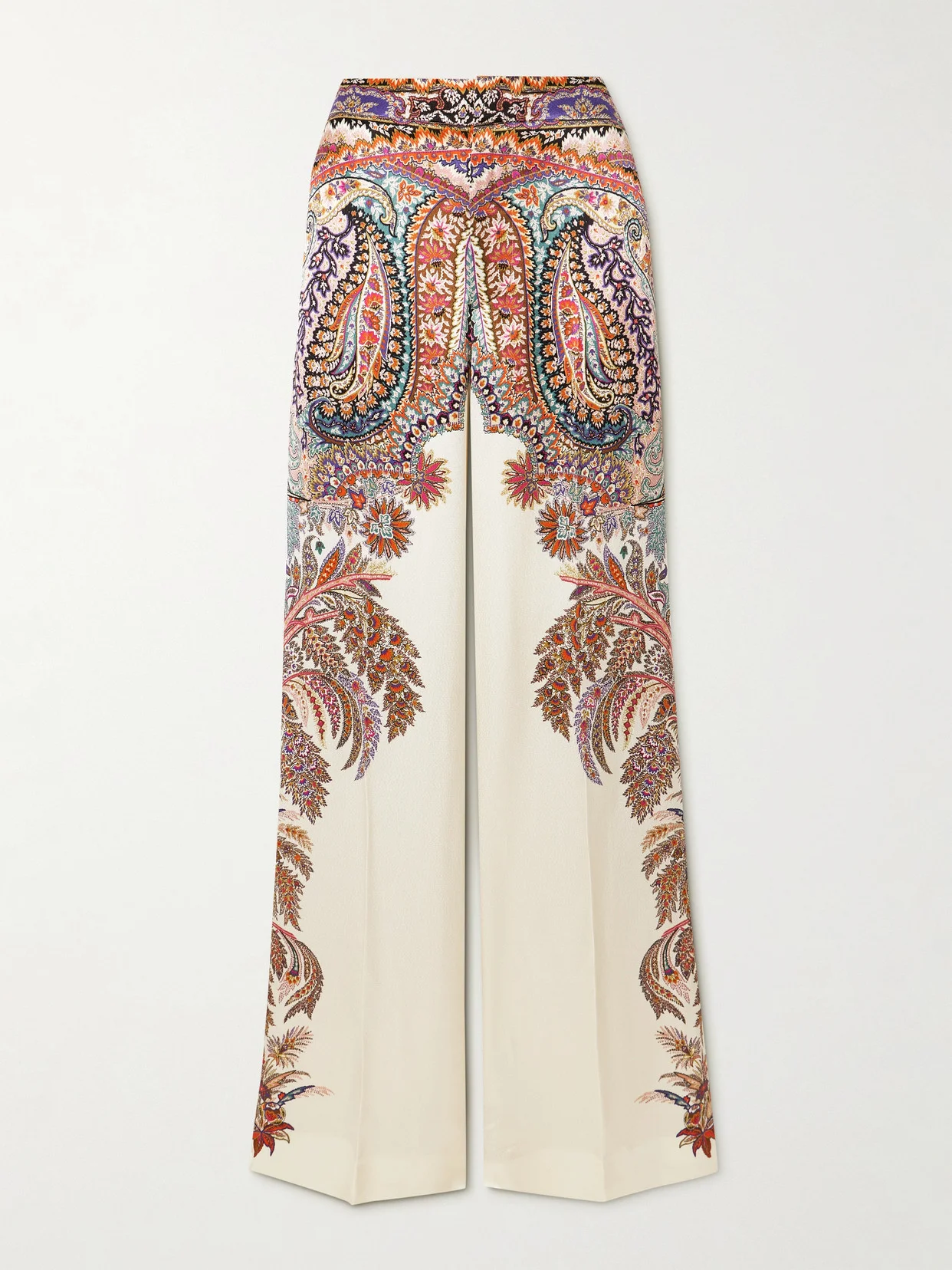 Printed Satin Wide-leg Pants - 1