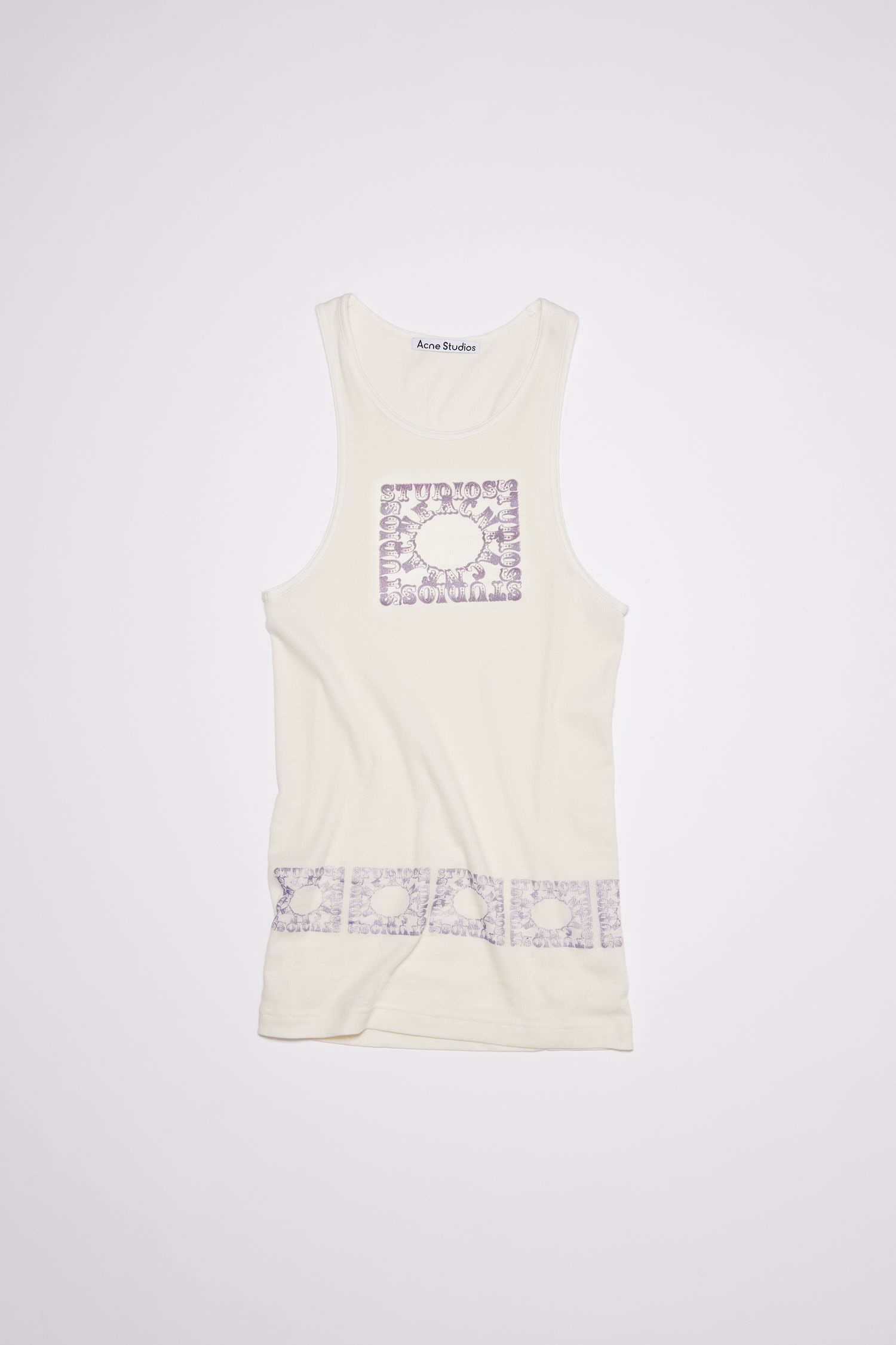 Ribbed tank top - Off white - 4