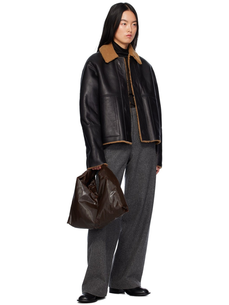 KASSL Editions Black Reversible Shearling Jacket outlook