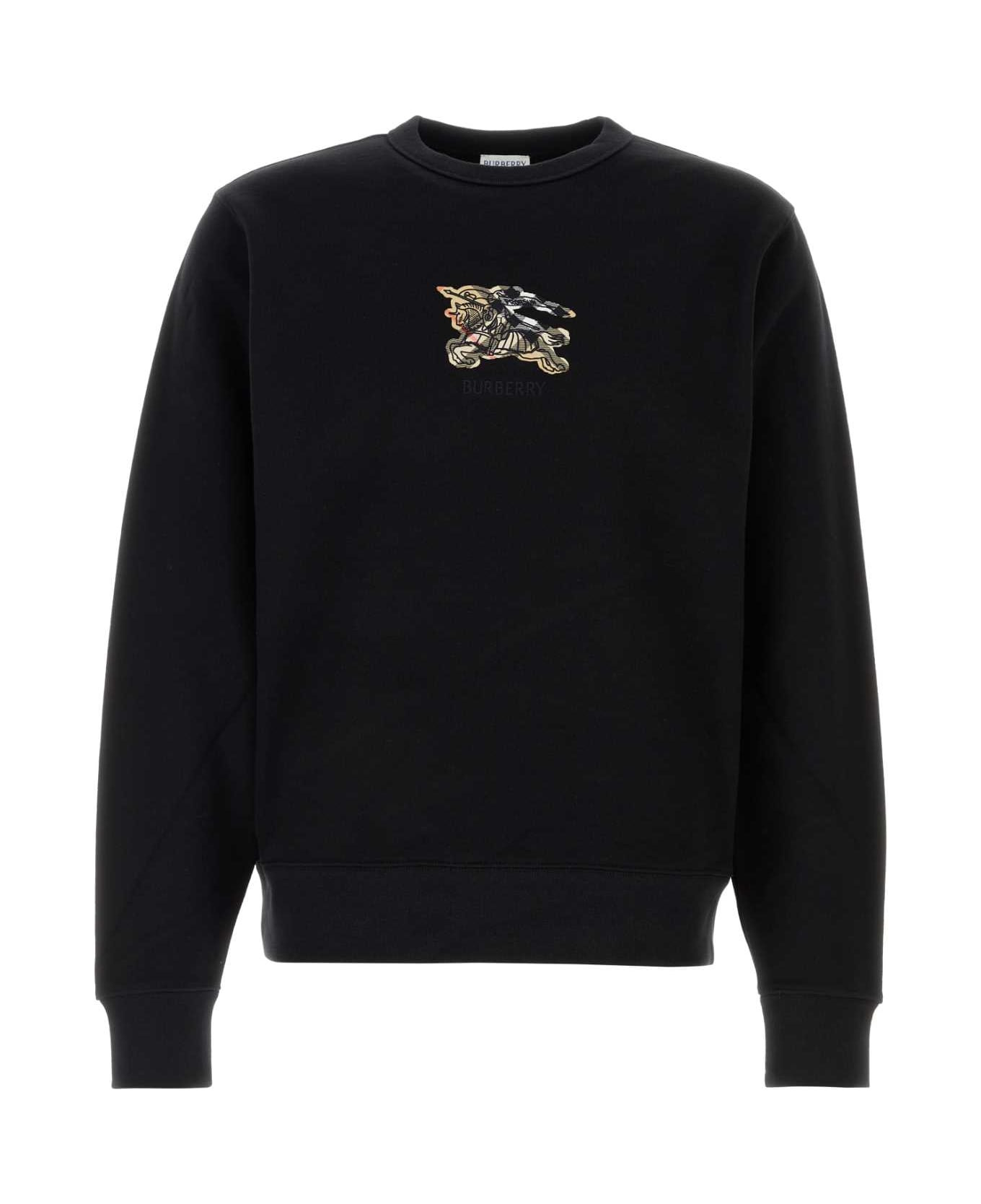 Black Cotton Sweatshirt - 1
