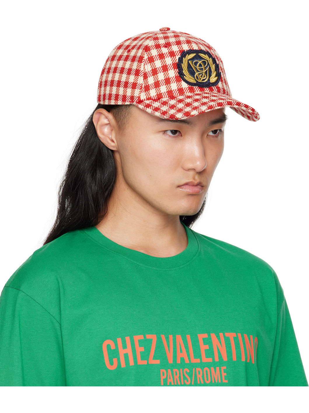 Red & White Patch Cotton & Wool Baseball Cap - 2
