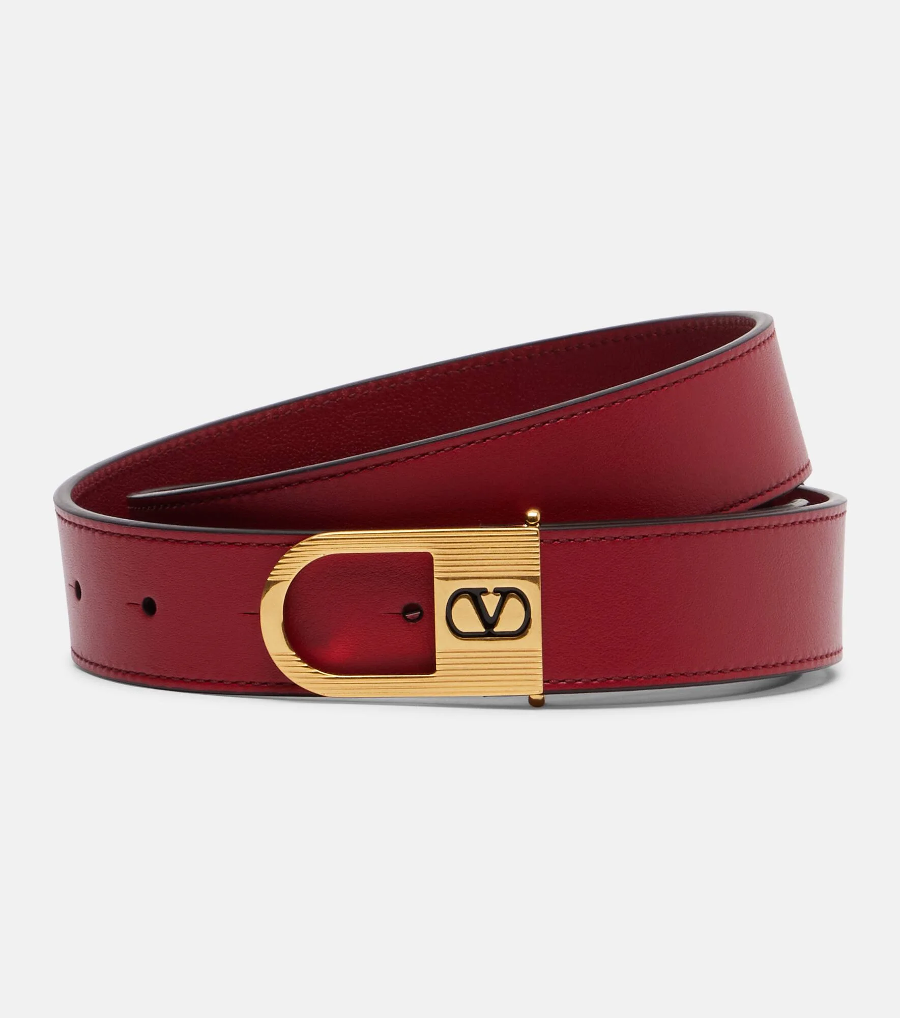 VLogo leather belt - 1