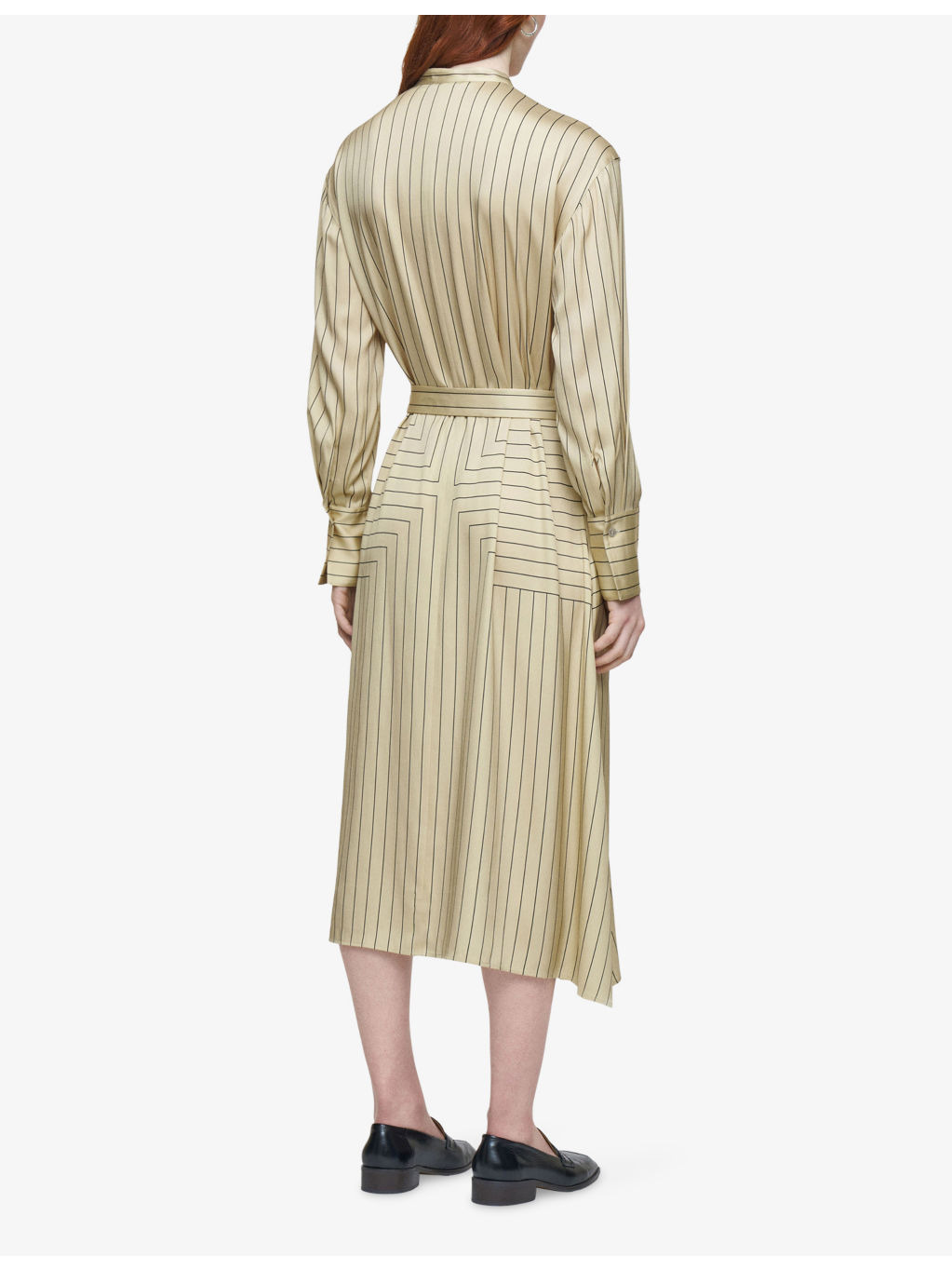 Orlana Geometric-Stripe Stretch Silk-Blend Midi Dress - 4