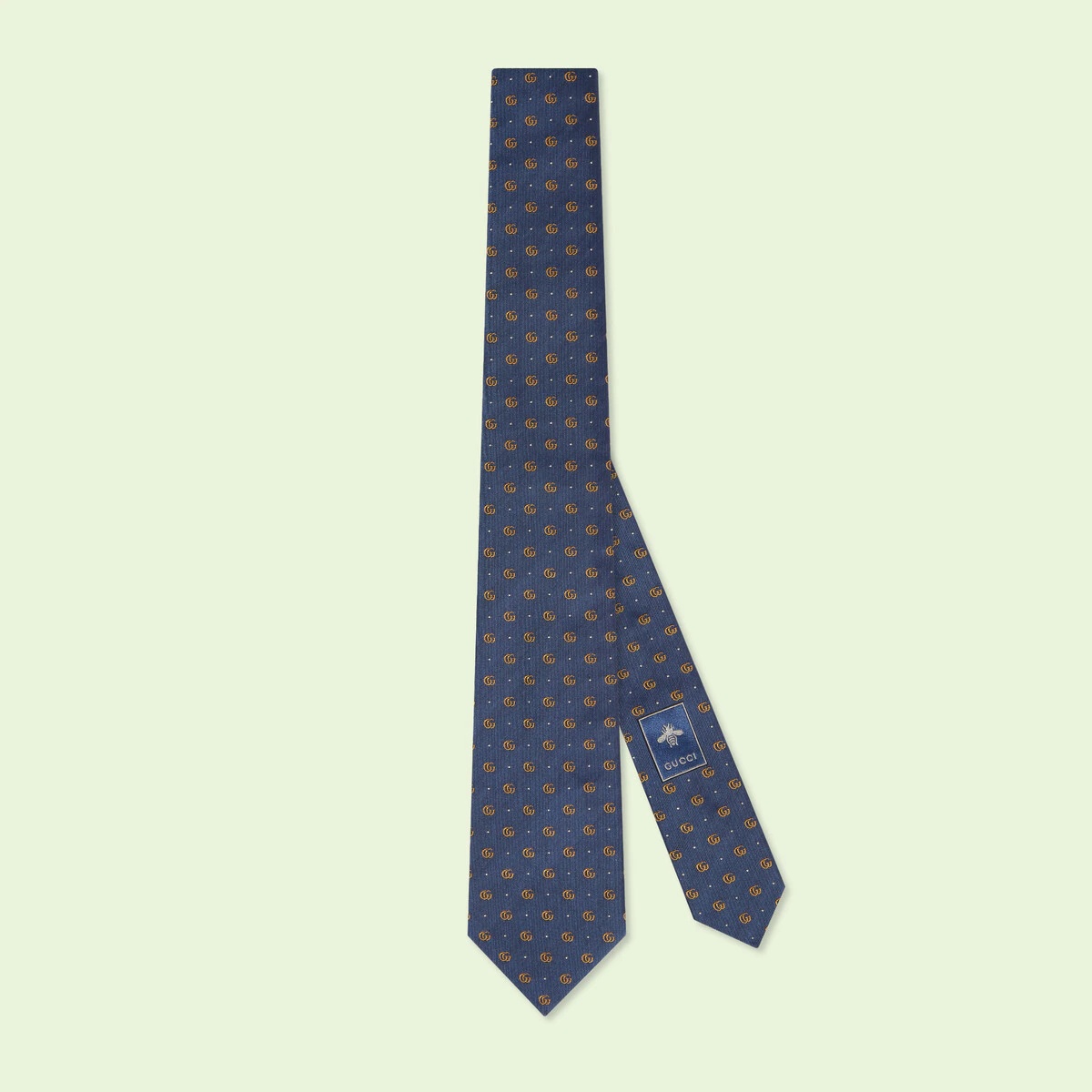 Double G and polka dot silk jacquard tie - 1