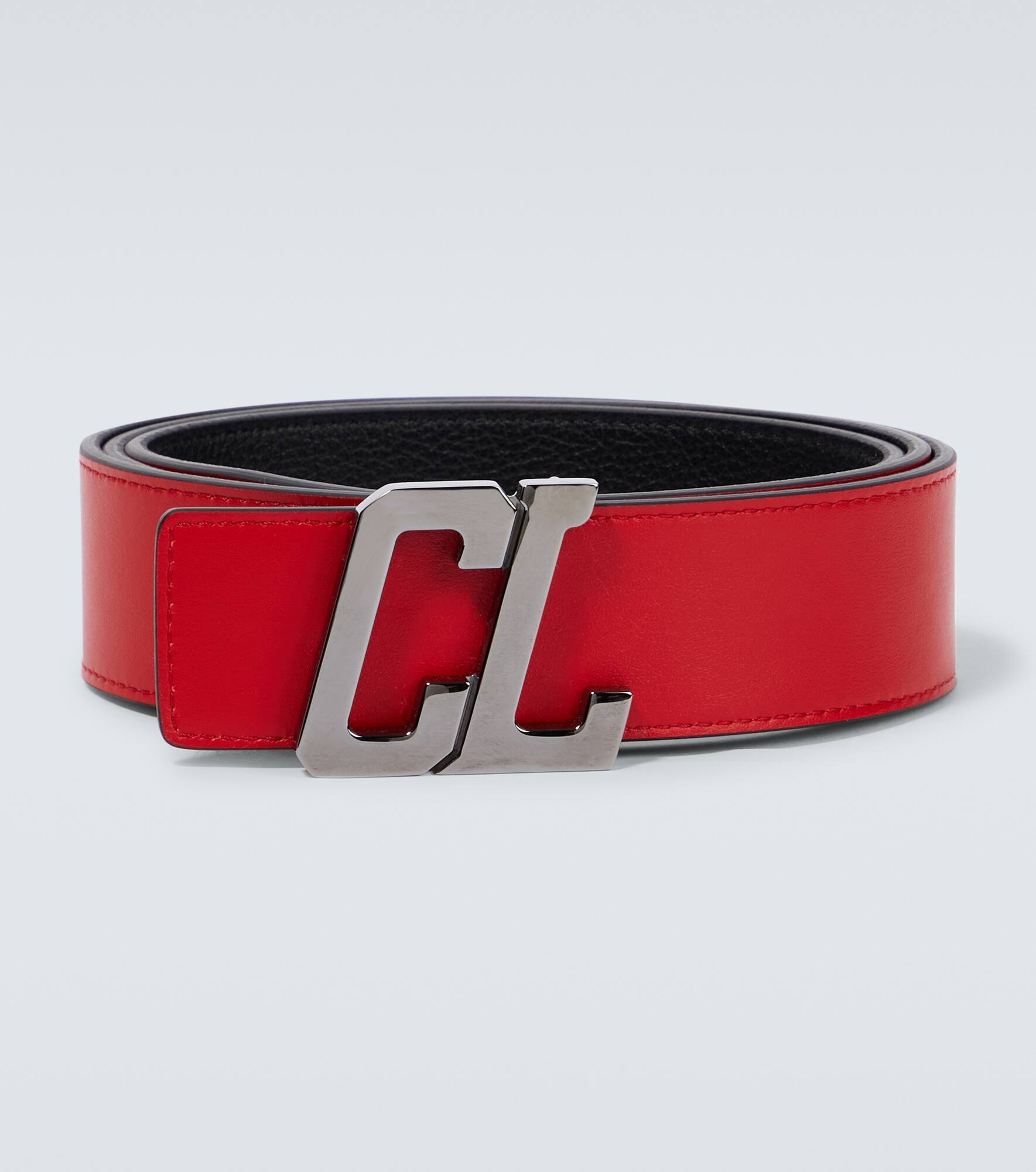 CL logo leather belt - 5