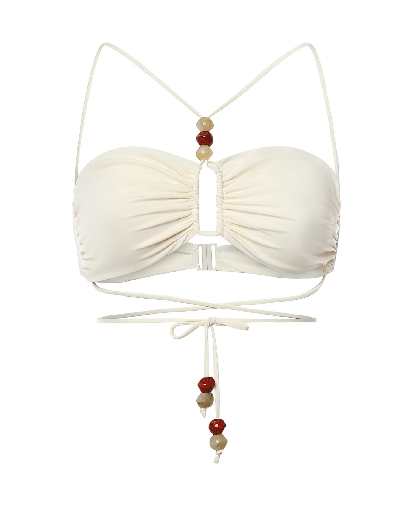 Wrap-over Bandeau Top With Beads - 1