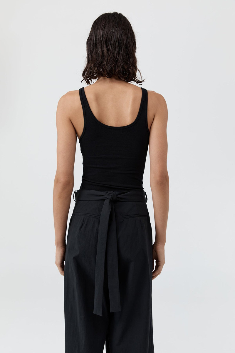 Soft Jersey Slim Scoop Tank - Jet Black 4