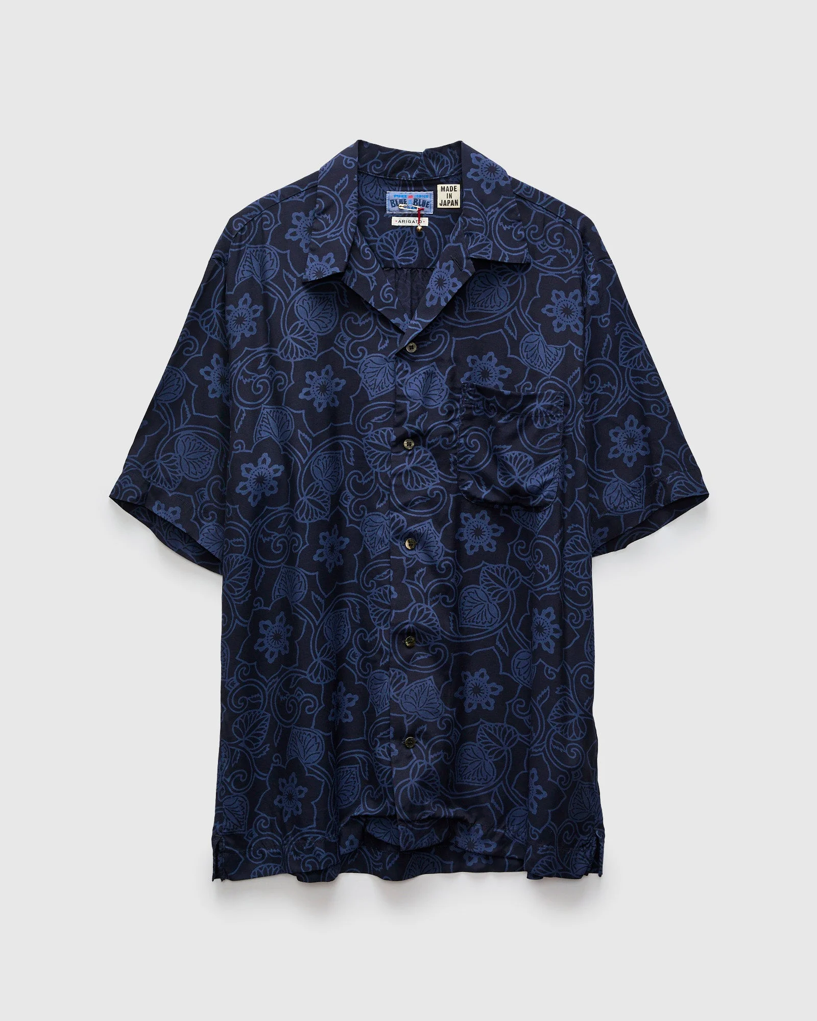 "Tessenka" Bassen Aloha Shirt in Dark Navy - 1