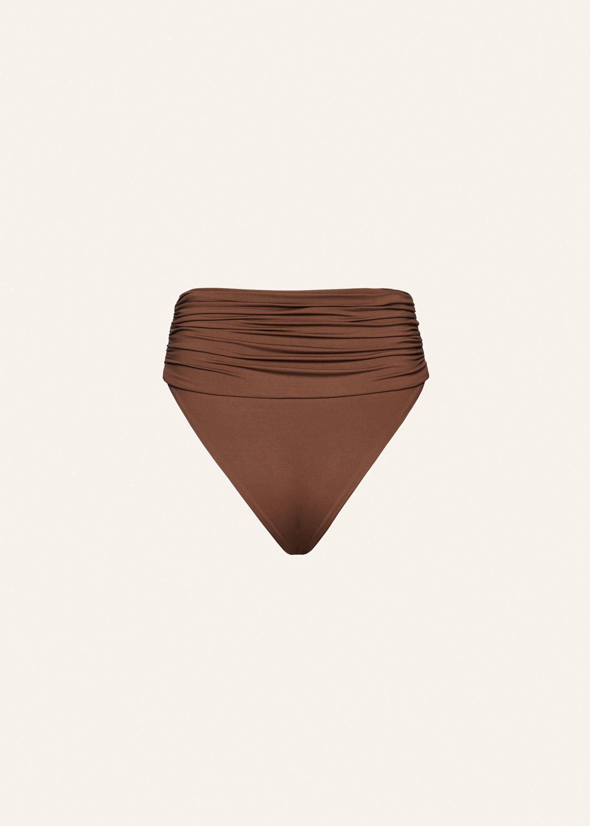 Twisted waist swim bottom in brown - 2