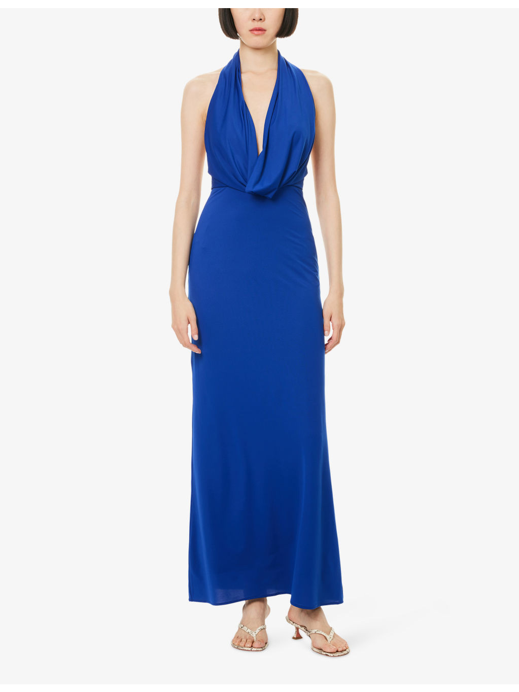 Nessie Cowl-Neck Stretch-Woven Maxi Dress - 3