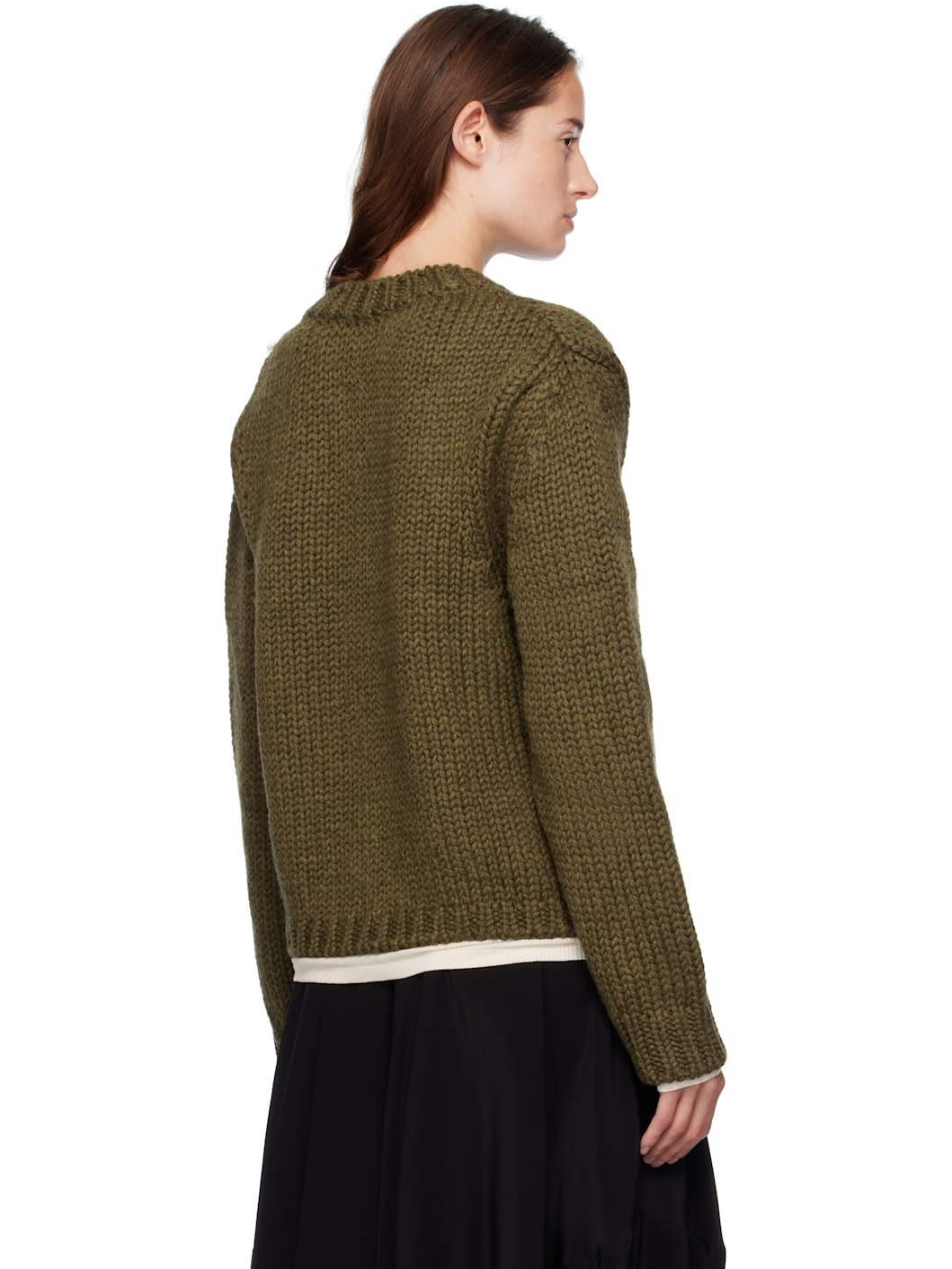 Khaki Over Cardigan - 3