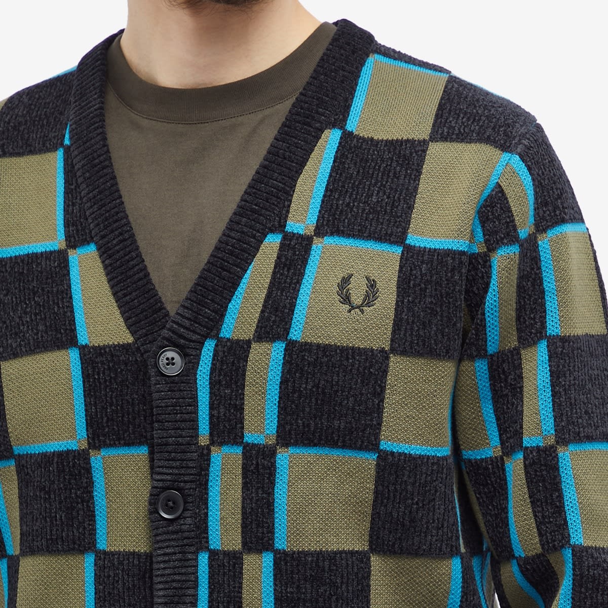 Fred Perry Fred Perry Glitch Chequerboard Cardigan | REVERSIBLE