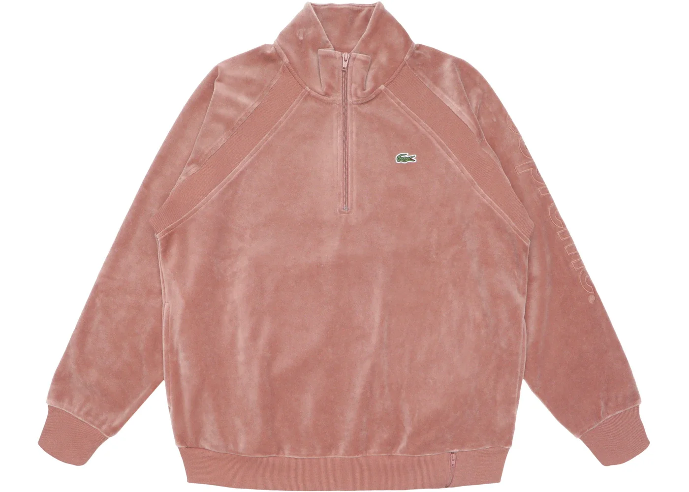 Supreme LACOSTE Velour Half-Zip Track Top Light Maroon - 1
